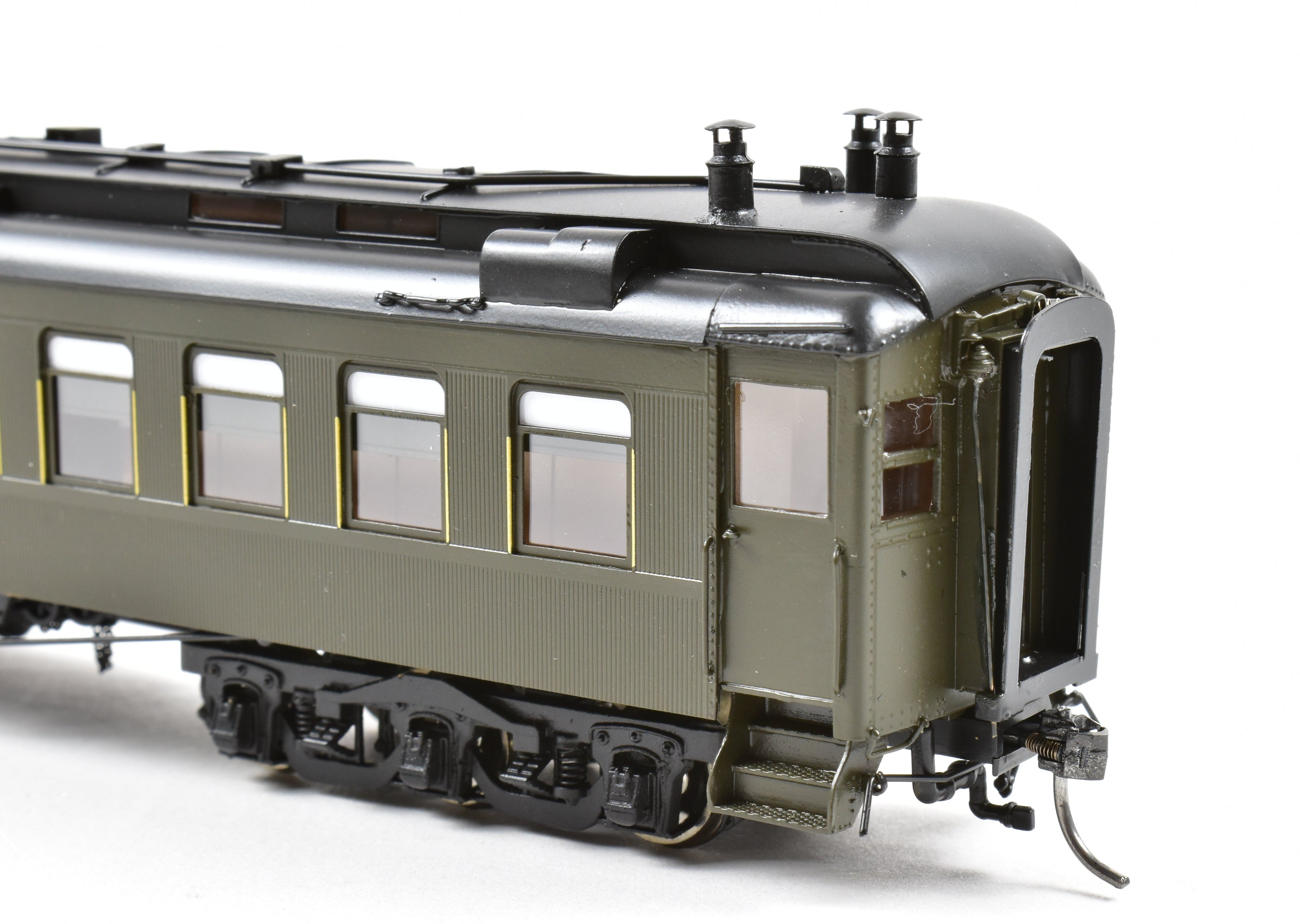 High - Quality HO Scale New Brass Model of North Bank Line Western Pacific Business Car #01 in Pullman Green