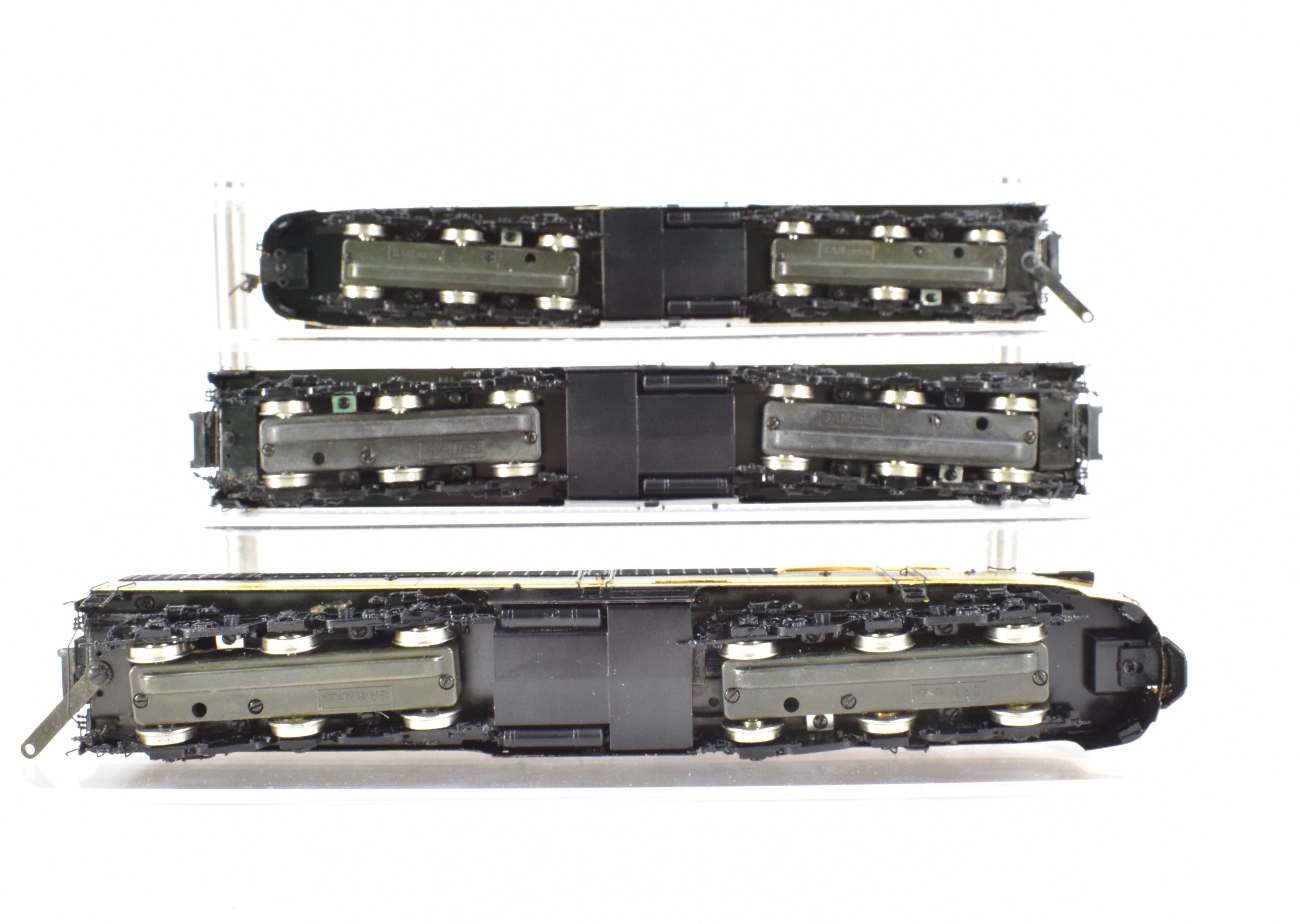 HO Scale Brass Model Train Key Imports D&RGW - Denver & Rio Grande Western Alco PA A/B/A Set Locomotive in Black and Yellow Color Scheme