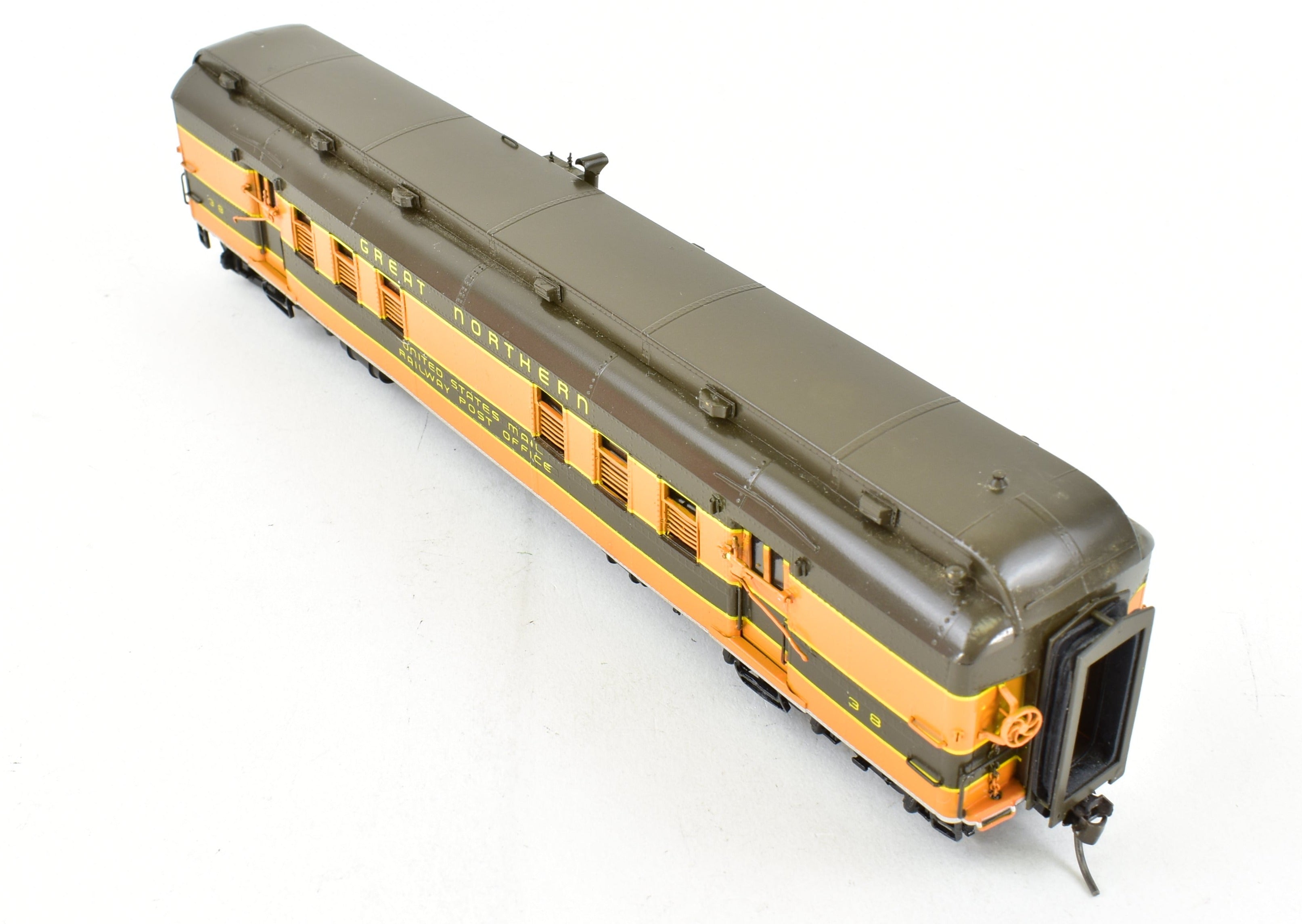 HO Scale Brass Precision Scale Co. (PSC) Custom Painted Great Northern Heavyweight Full Railway Post Office Model Train Car