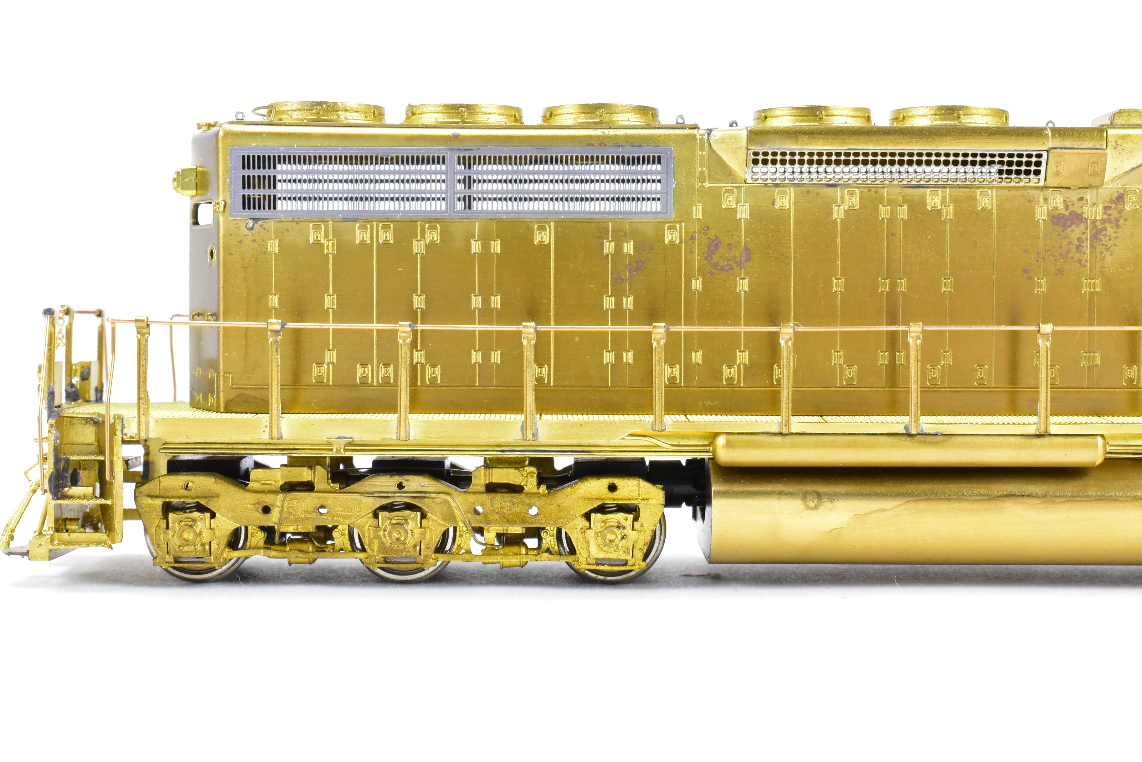 HO Scale Brass Model Train Locomotive - Overland Models Inc. EMD SD40 Low Hood with Dynamic Brakes and Low Mounted Brake Cylinders for Various Railroads