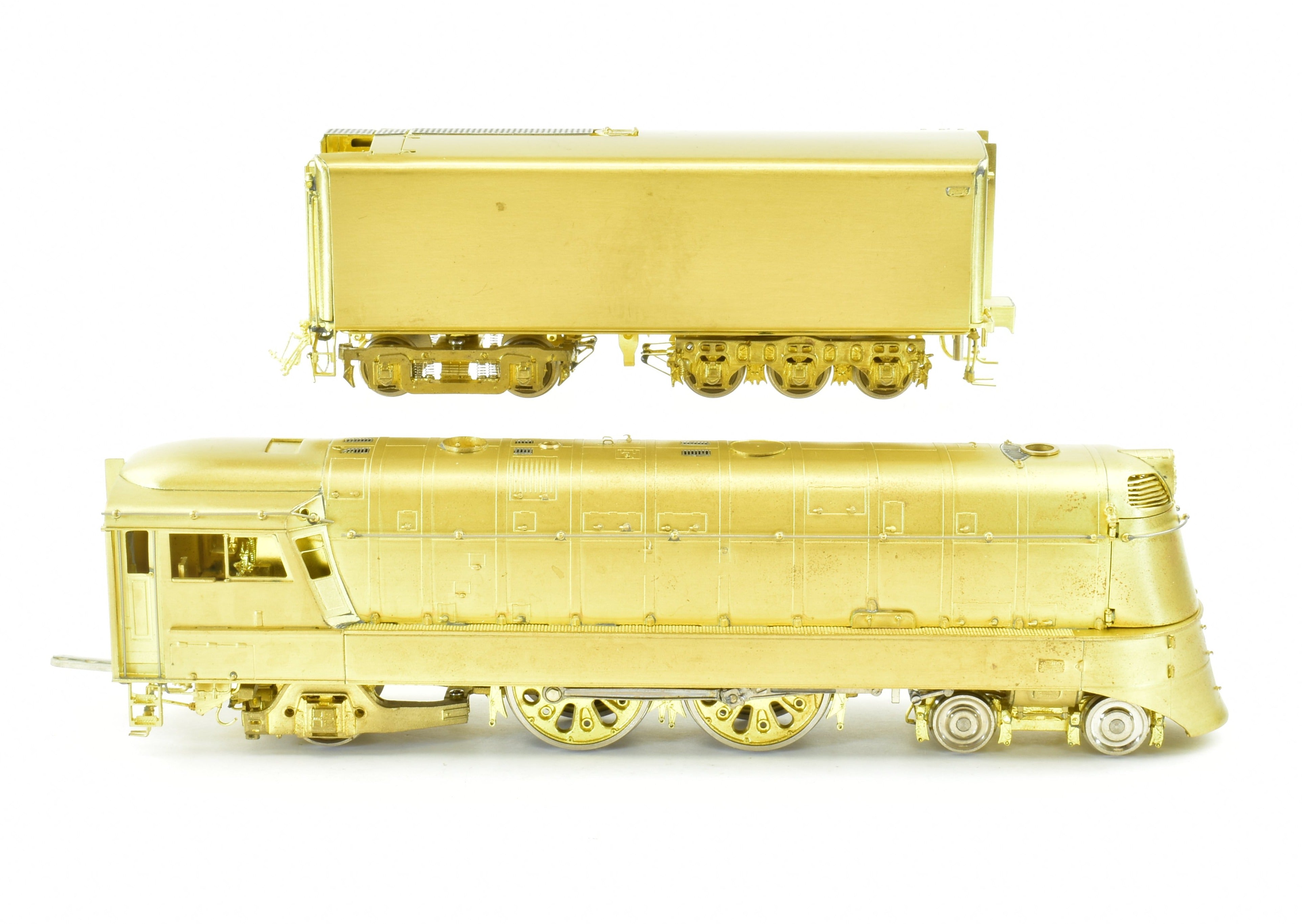 HO Scale Brass Model Train by Overland Models, Inc. - Streamlined Atlantic 4-4-2 Locomotive of Milwaukee Road (MILW) with Modernized 'Hiawatha' Design