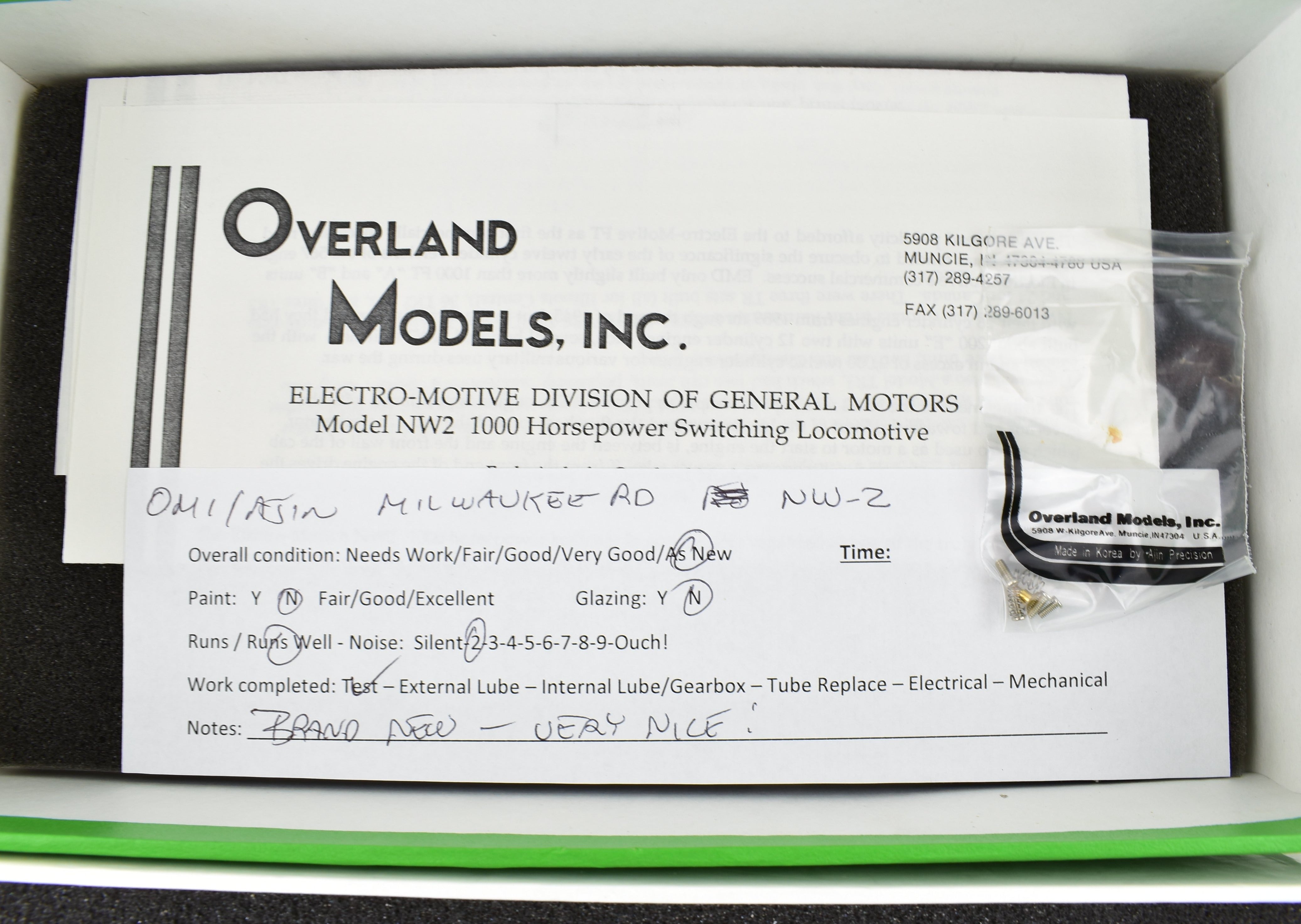 HO Scale Brass EMD NW-2 Model by Overland Models Inc. for Milwaukee Road
