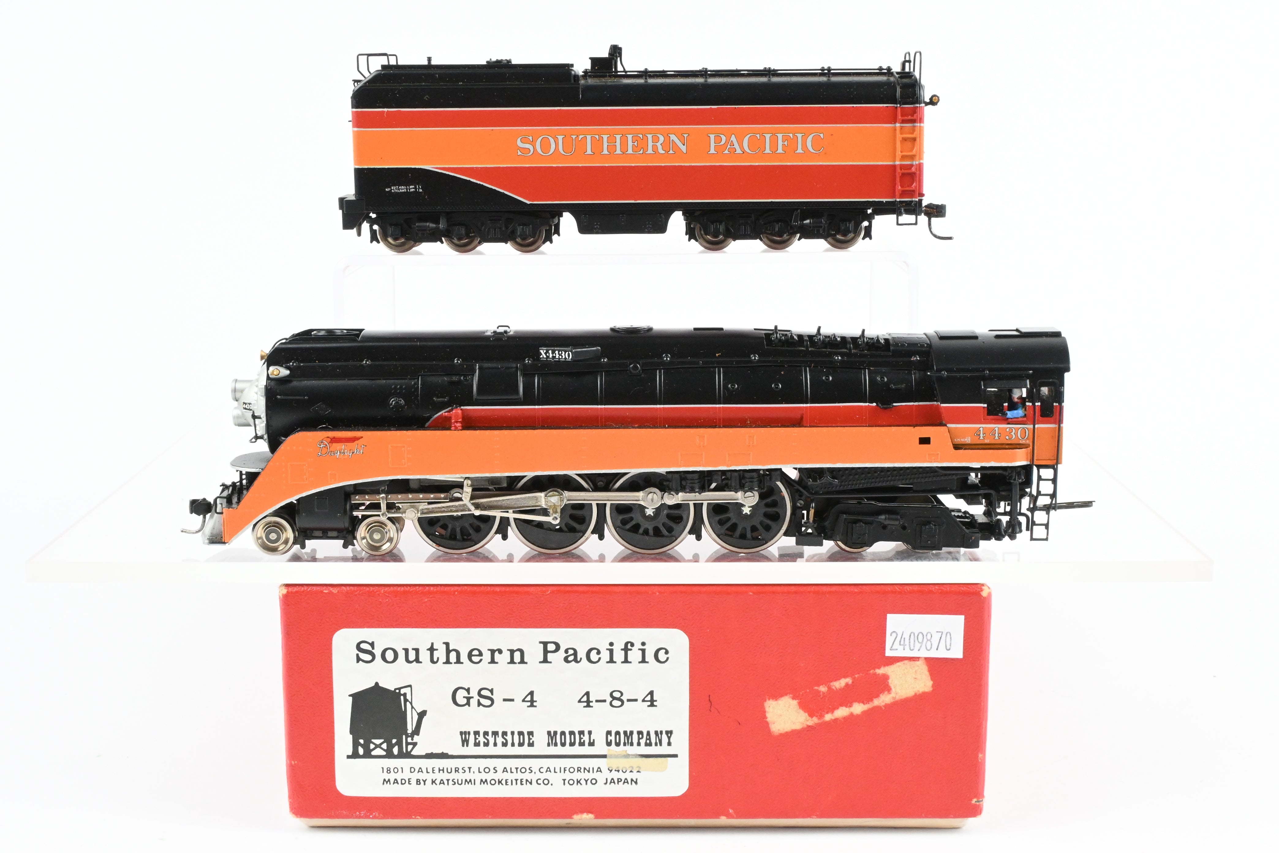HO Scale Brass Model Train - Westside Model Co. Southern Pacific Class GS - 4 4 - 8 - 4 FP Daylight Locomotive #4430