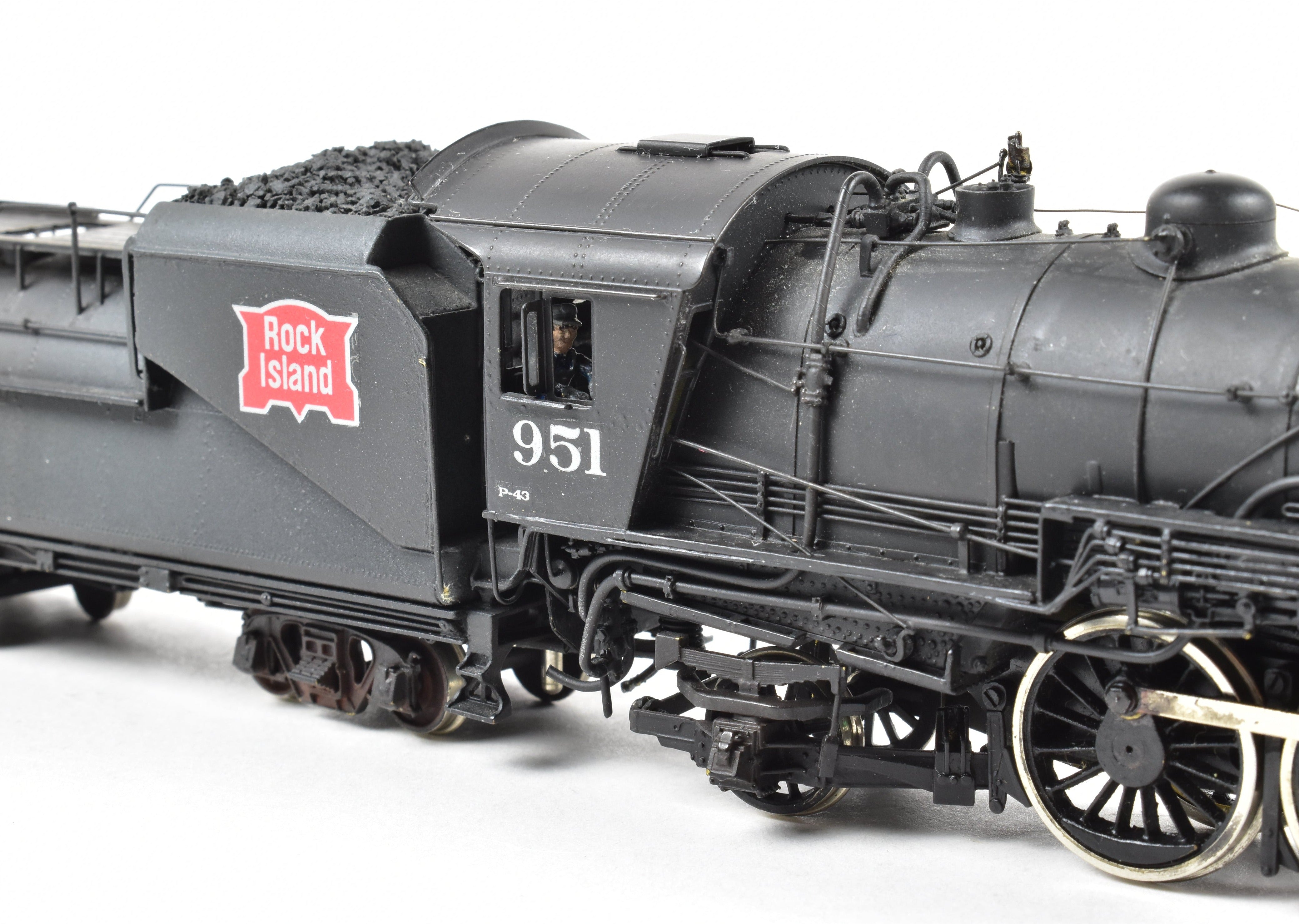 HO Scale Brass Model Train - Overland Models CRI&P Rock Island P-42 4-6-2 Pacific Steam Locomotive CP #951 Weathered with Authentic Detailing