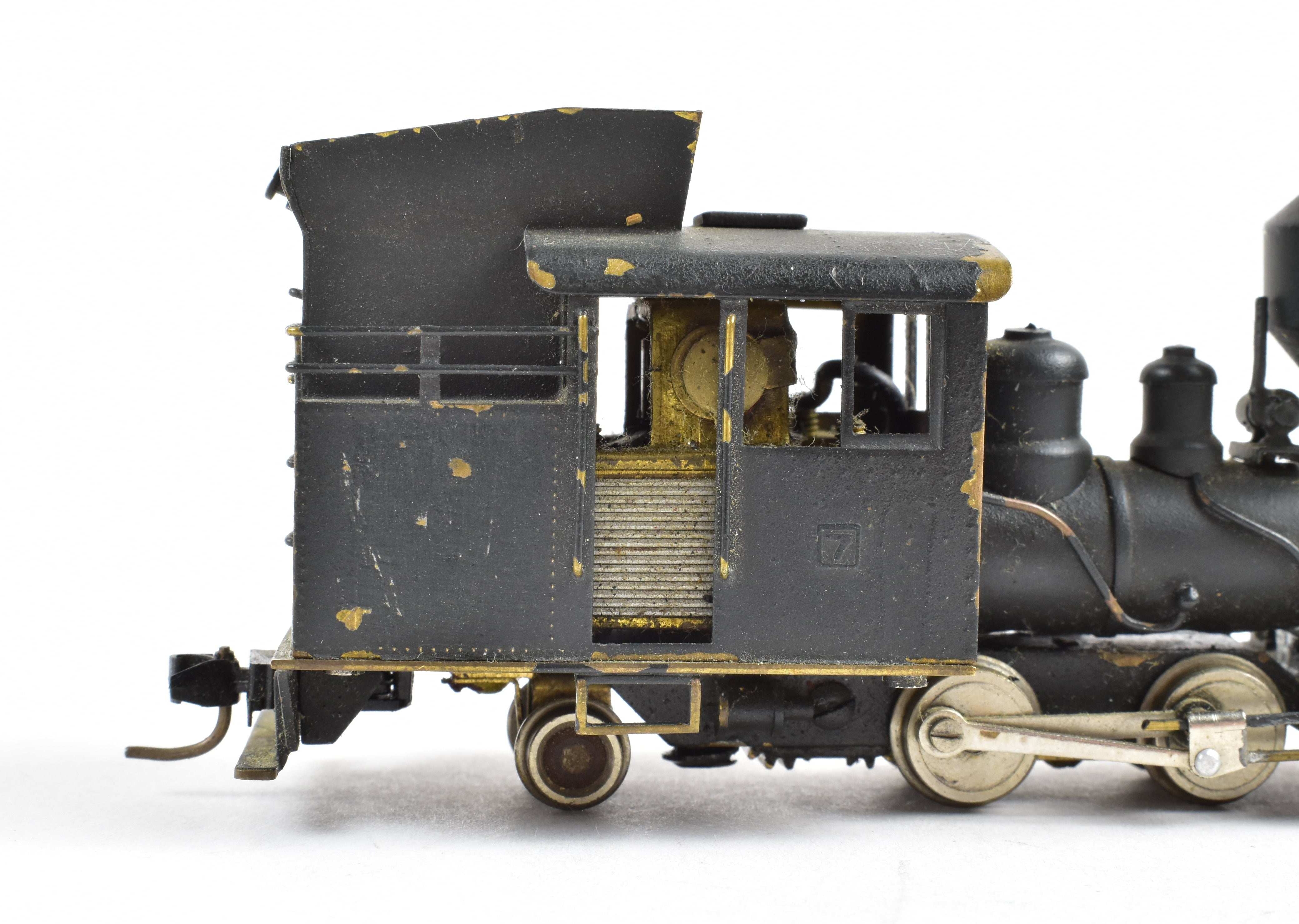 HOn3 Scale Brass Westside Model Co. Custom Painted Baldwin 0 - 4 - 2T Logging Locomotive Model with Various Road Features, Sold As - Is