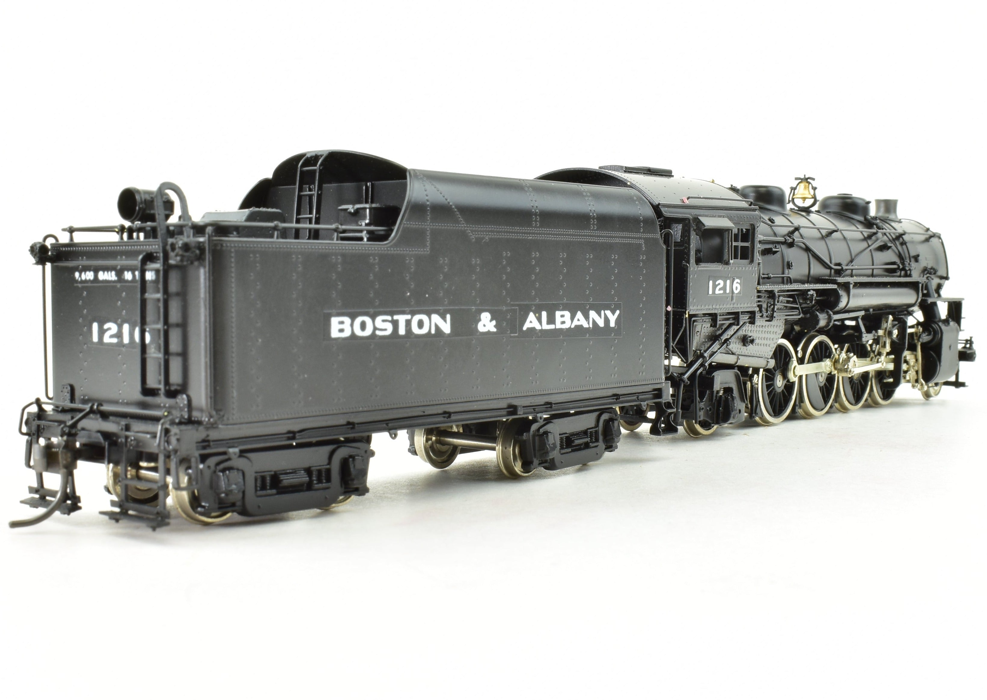 HO Scale Brass Model Train CON Key Imports B&A - Boston & Albany H - 5j Class 2 - 8 - 2 Mikado Steam Locomotive #1216 with Factory Painting