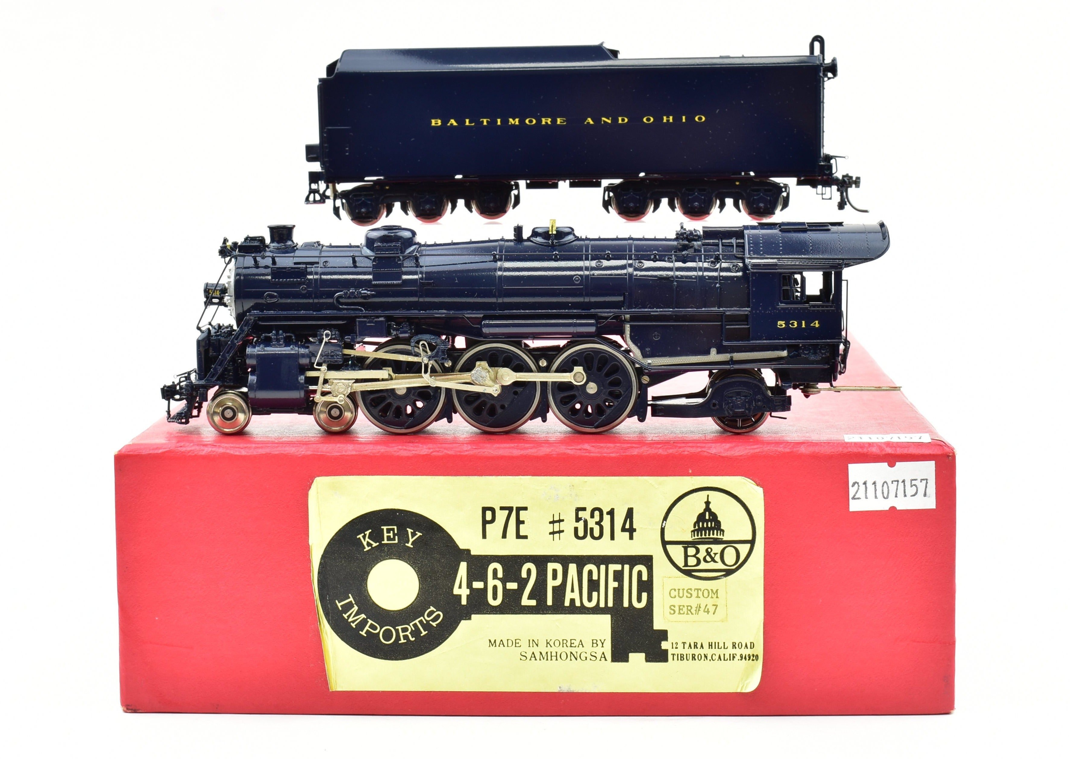 HO Scale Brass Key Imports B&O P-7e 4-6-2 Pacific #5314 Custom Series 47 FP Model