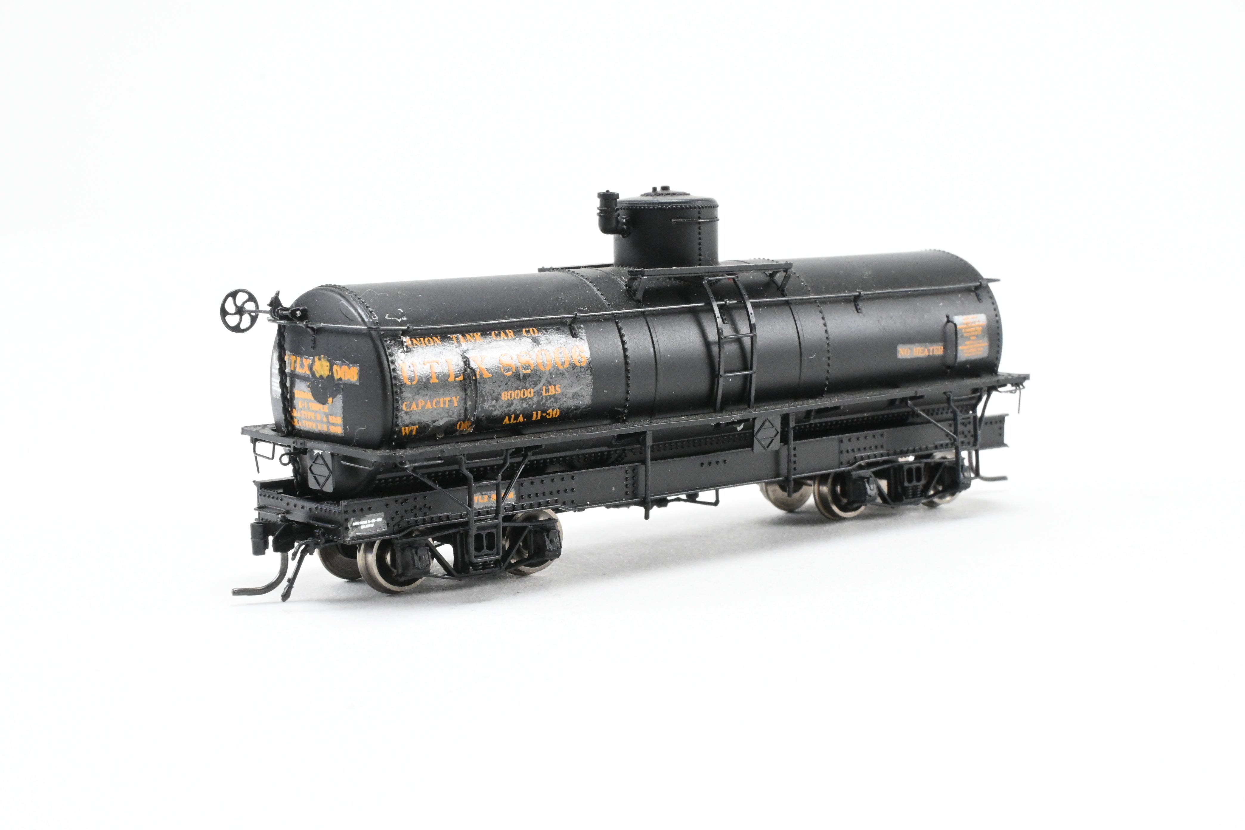 HOn3 Scale Union Tank Lines Narrow Frame Tank Car Model by Blackstone Models - Custom Lettered UTLX No. 88006 with Damaged Parts