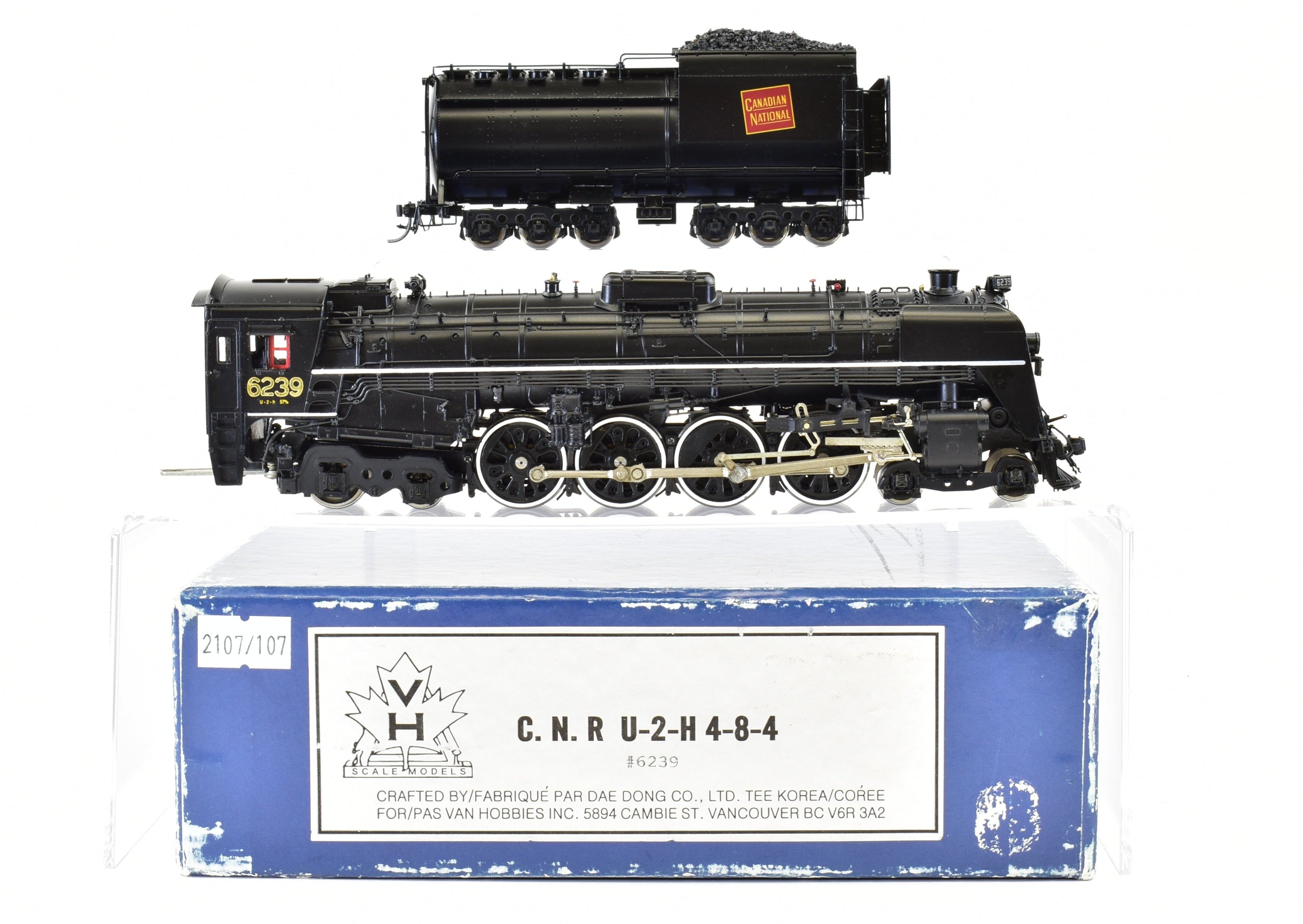 HO Scale Brass Model Train - Van Hobbies CNR (Canadian National Railway) 4-8-4 Class U-2-H Locomotive #6239 FP
