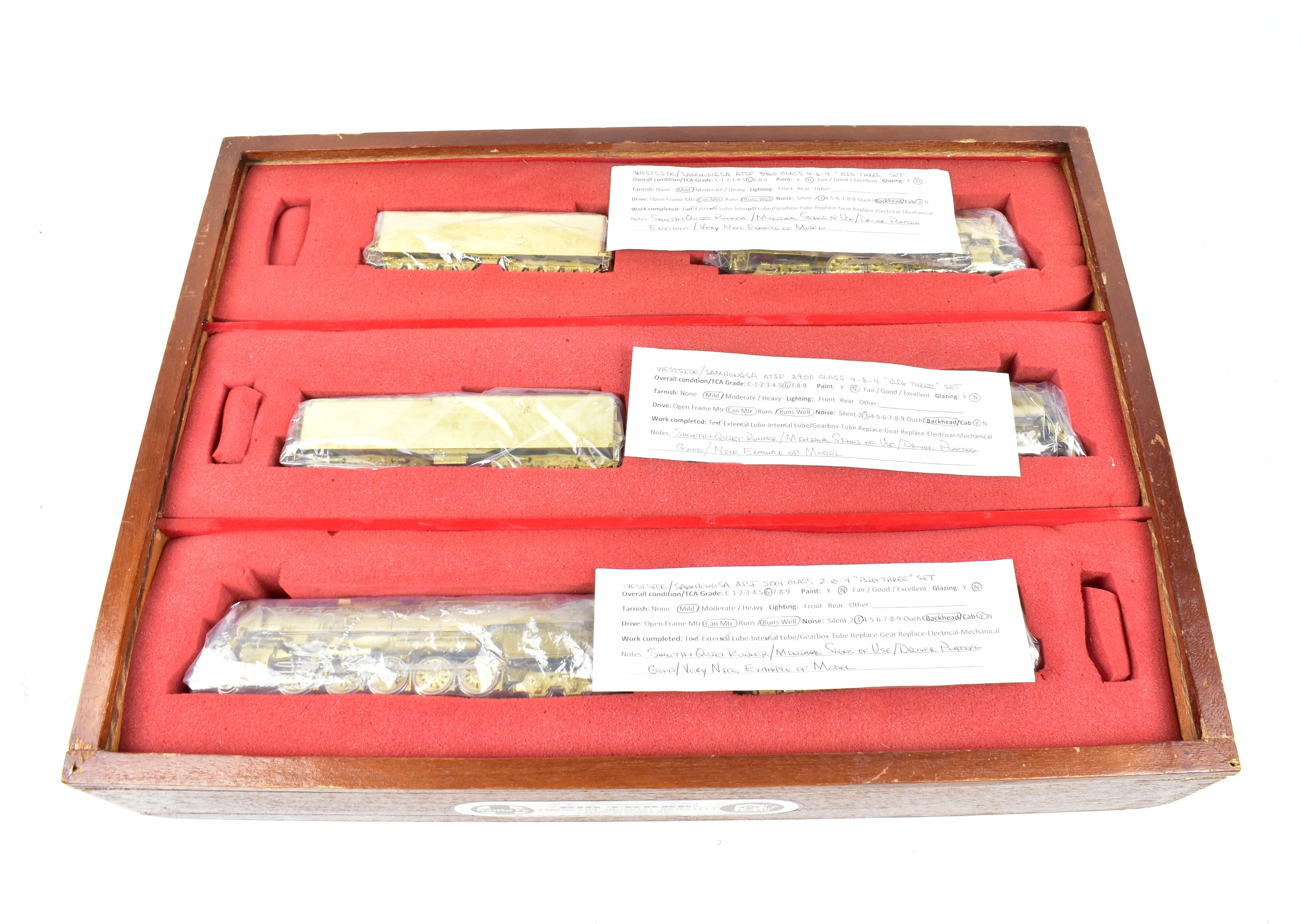 HO Brass Westside Model Co. ATSF Santa Fe Fleetwood Classic Steam Locomotive Set