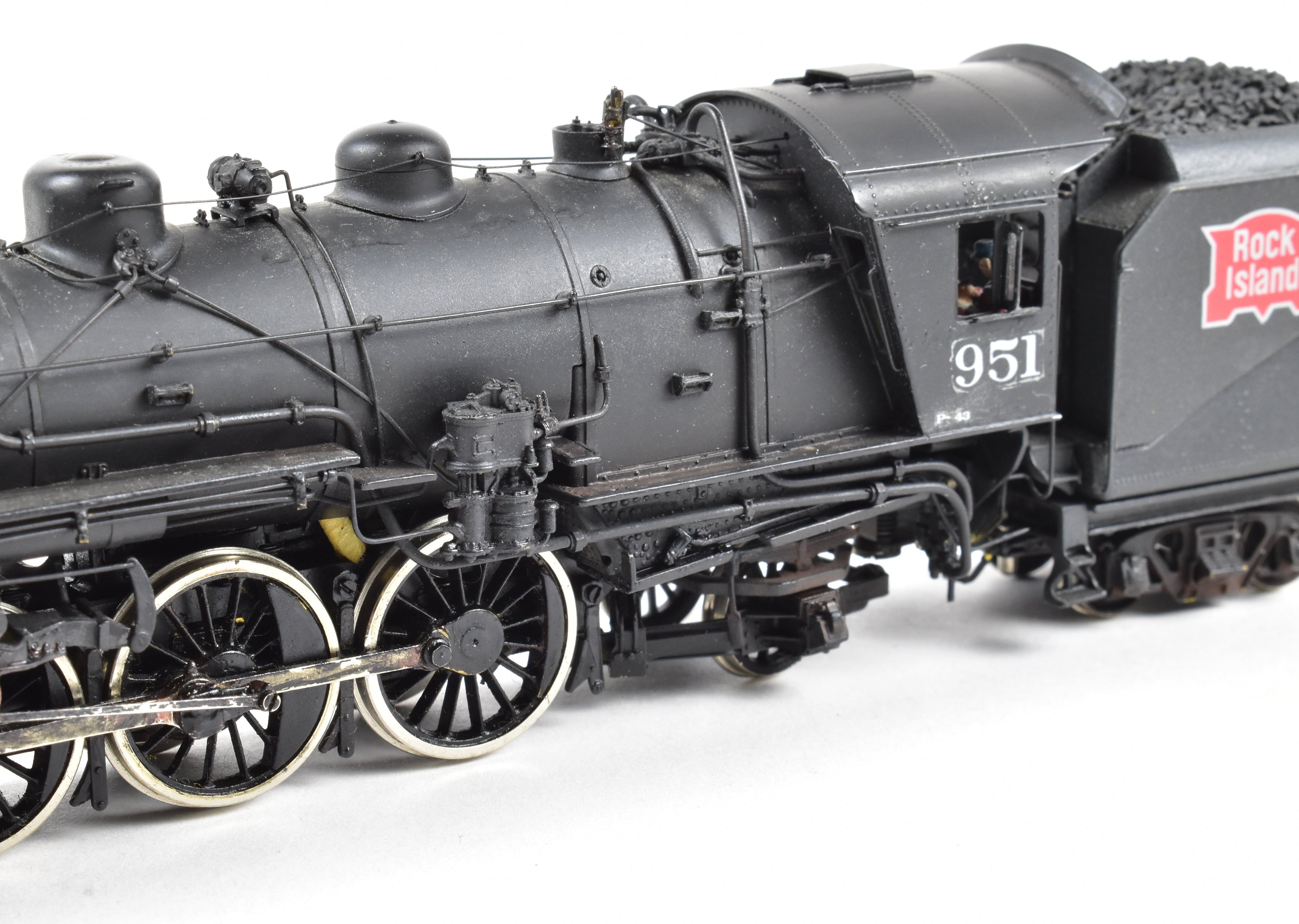 HO Scale Brass Model Train - Overland Models CRI&P Rock Island P-42 4-6-2 Pacific Steam Locomotive CP #951 Weathered with Authentic Detailing