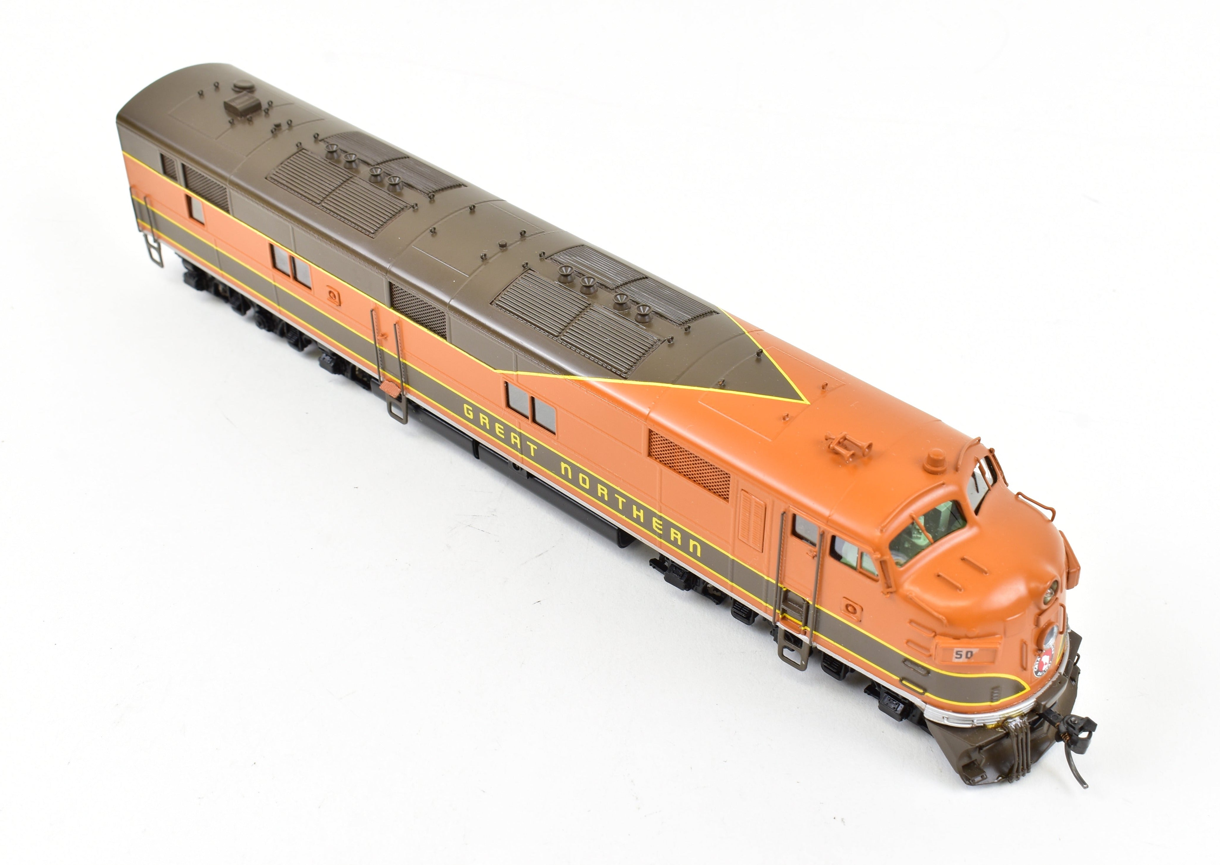 HO Scale Brass Model Train - Oriental Limited GN - Great Northern EMD E7A 2000 HP Standard Factory Painted Locomotive #504