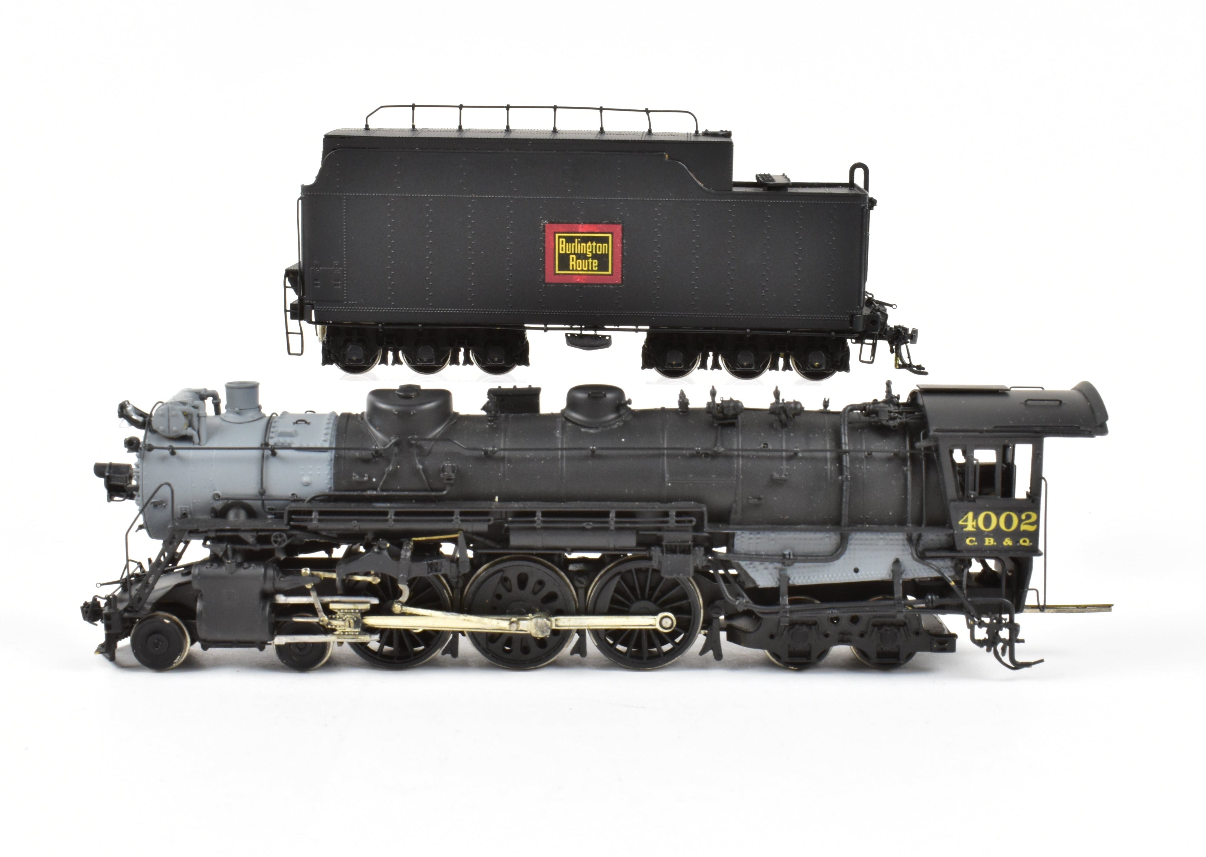 High - Quality HO Scale Brass Model Train - Sunset Models CB&Q - Burlington Route S - 4 4 - 6 - 4 Hudson Custom Painted Locomotive #4002