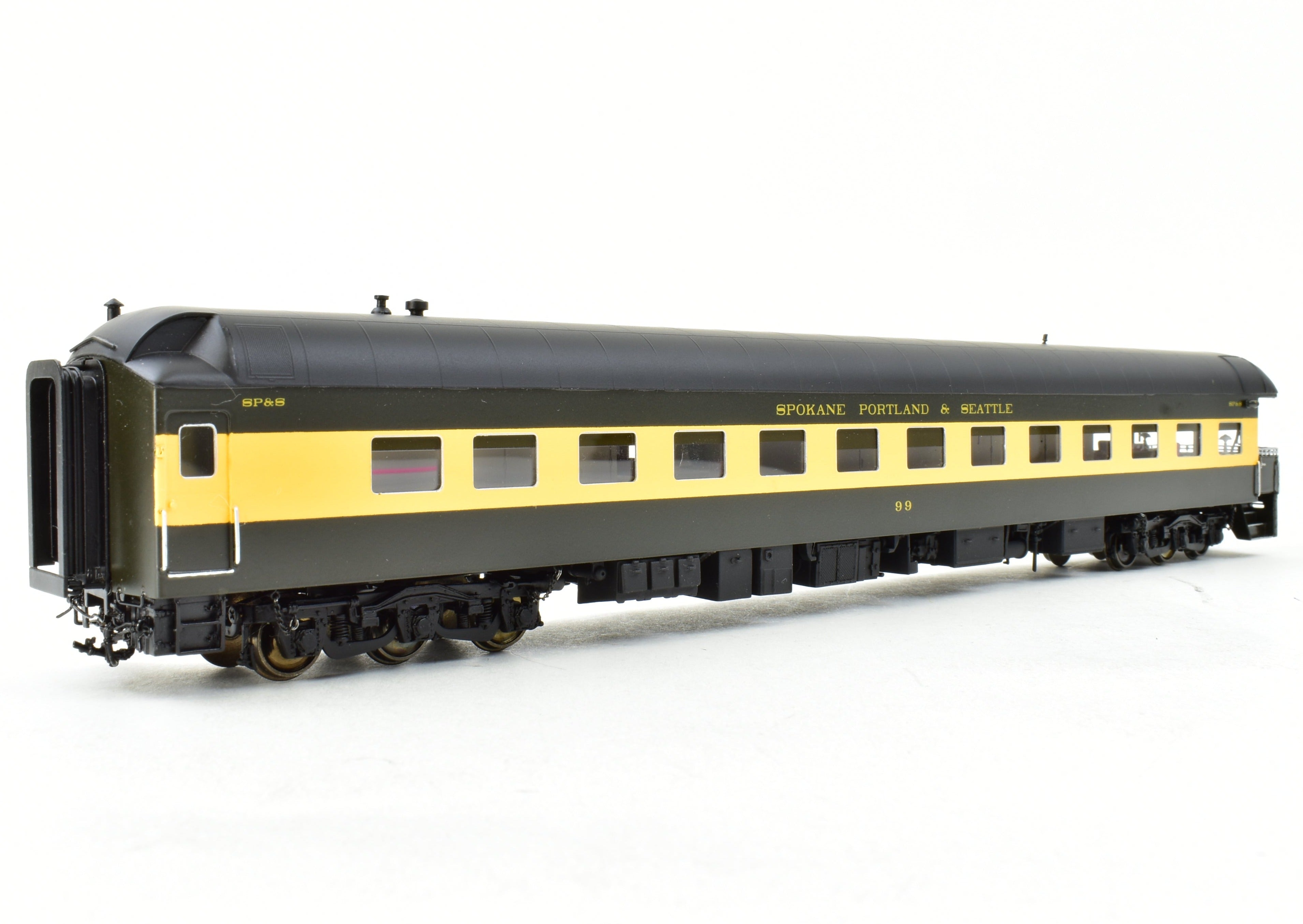 HO Scale Brass Model Railroad Business Car - North Bank Line SP&S (Spokane, Portland & Seattle) Business Car No. 99, Circa 1965 - 1970, Fine - Quality Collectible