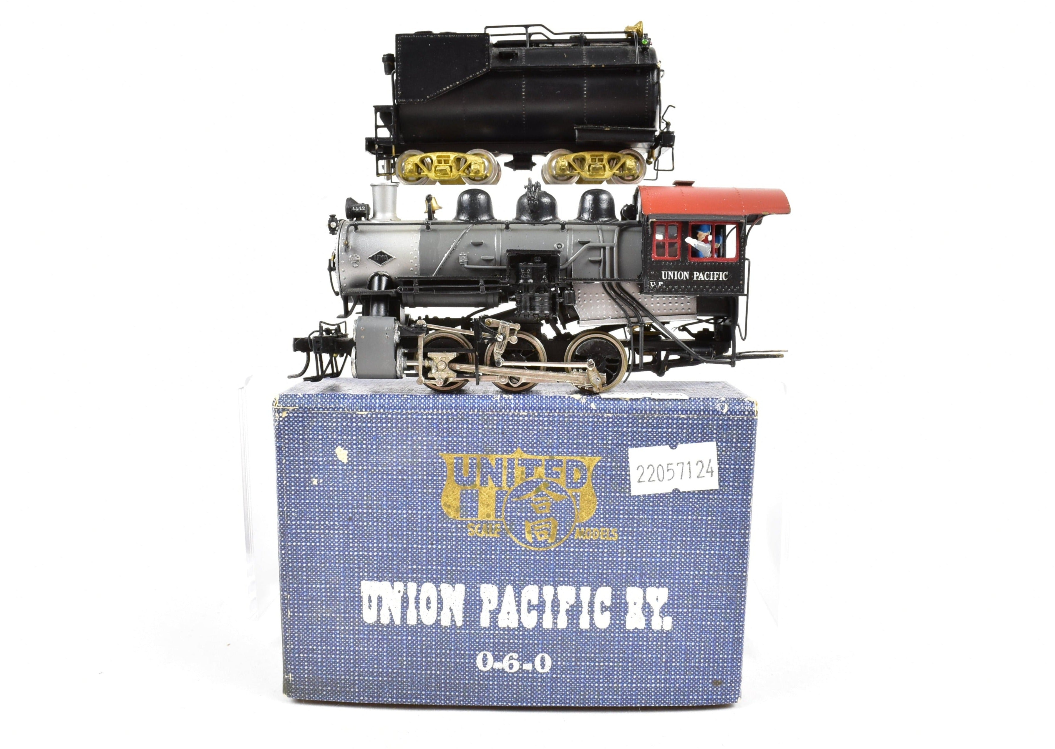 HO Scale Brass PFM - United Union Pacific 0 - 6 - 0 Switcher Model with Custom Painted Engine and Incorrect Kemtron Short Vanderbilt Tender