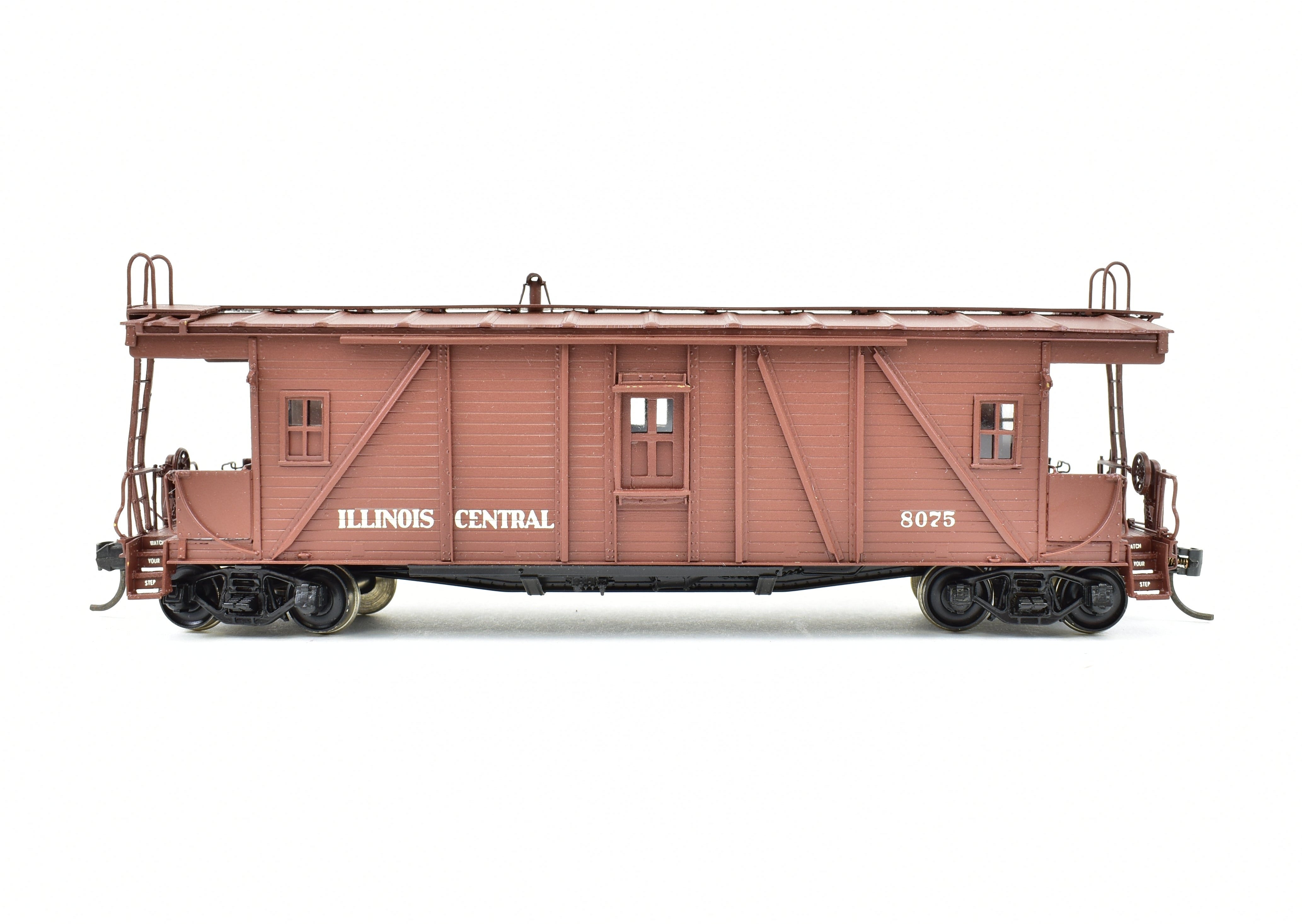 HO Scale Brass OMI Illinois Central OSB Wood Caboose, Professionally Painted