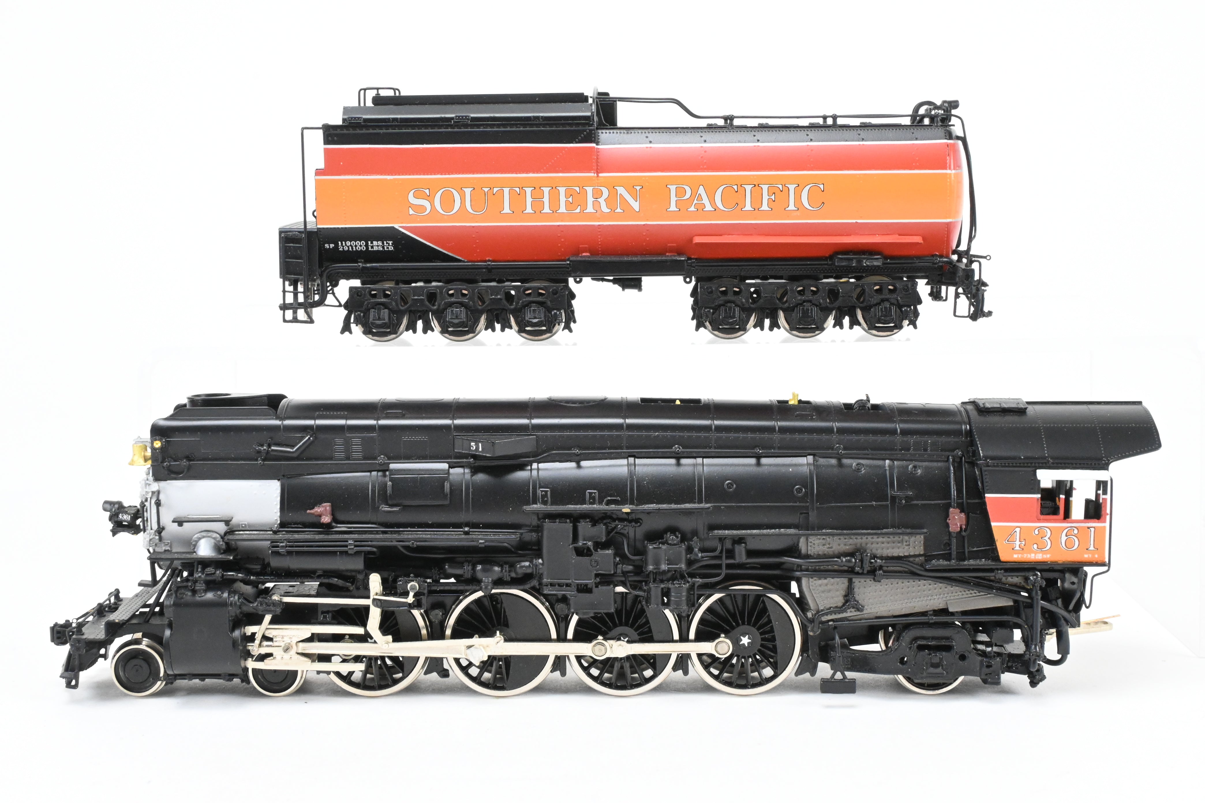 High - Quality HO Scale Brass CON Key Imports Southern Pacific MT - 4 4 - 8 - 2 Semi - Streamlined Mountain Steam Locomotive Model FP in Partial Daylight Scheme, Number #4361