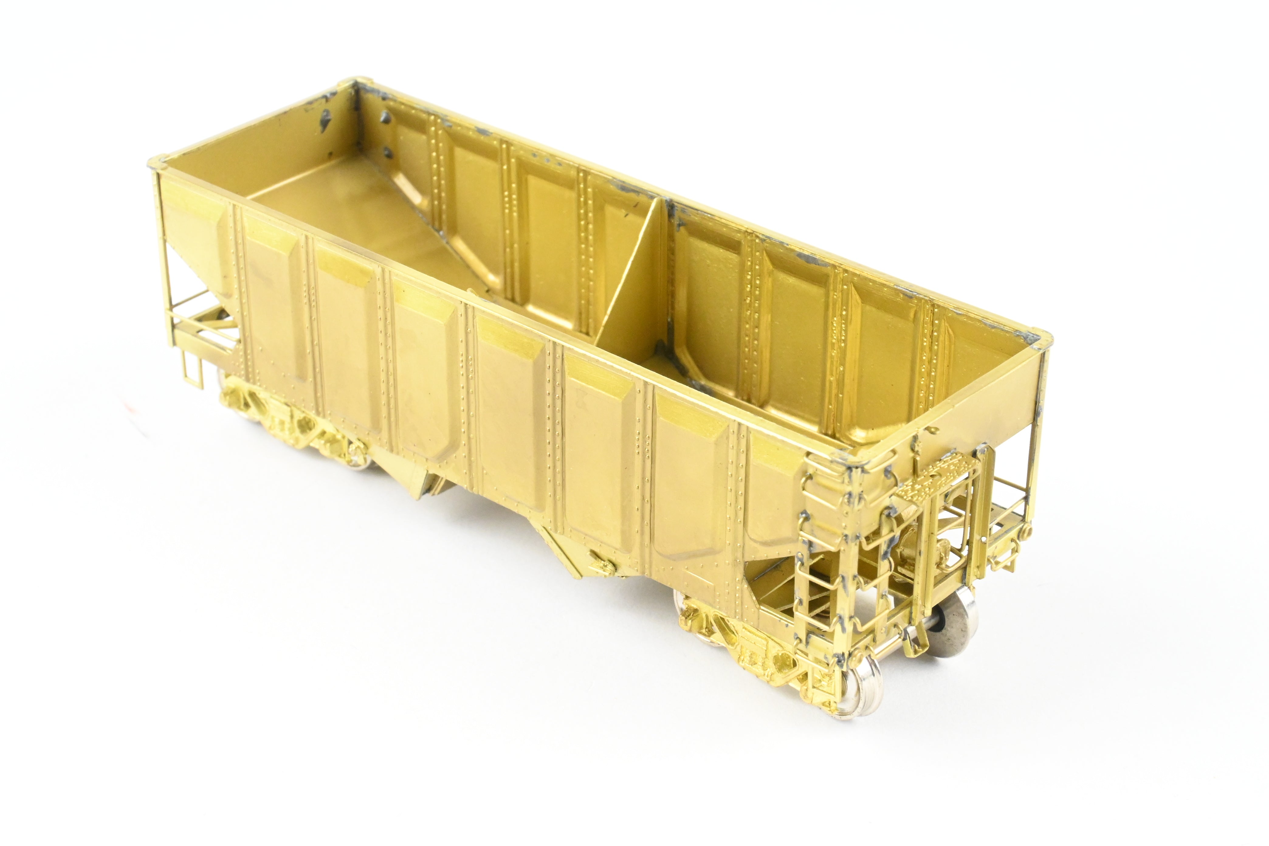 HO Scale Brass Model Train - OMI (Overland Models, Inc.) USRA (United States Railway Administration) 2-Bay Hopper Car with Pressed Sides for Various Roads in the United States