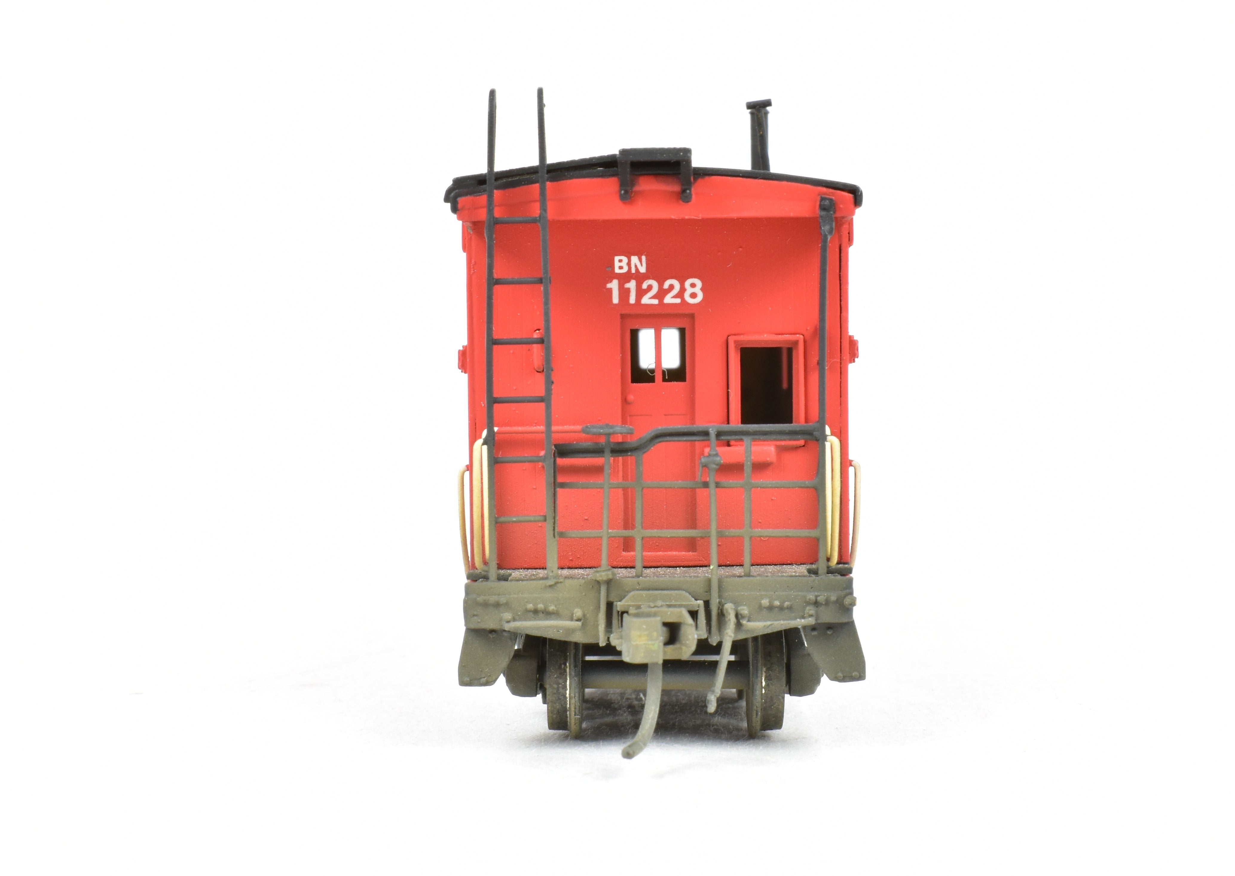 HO Scale Brass OMI - Overland Models, Inc. Model Train Spokane Portland & Seattle Wood Bay Window Caboose with Burlington Northern #11228 Design