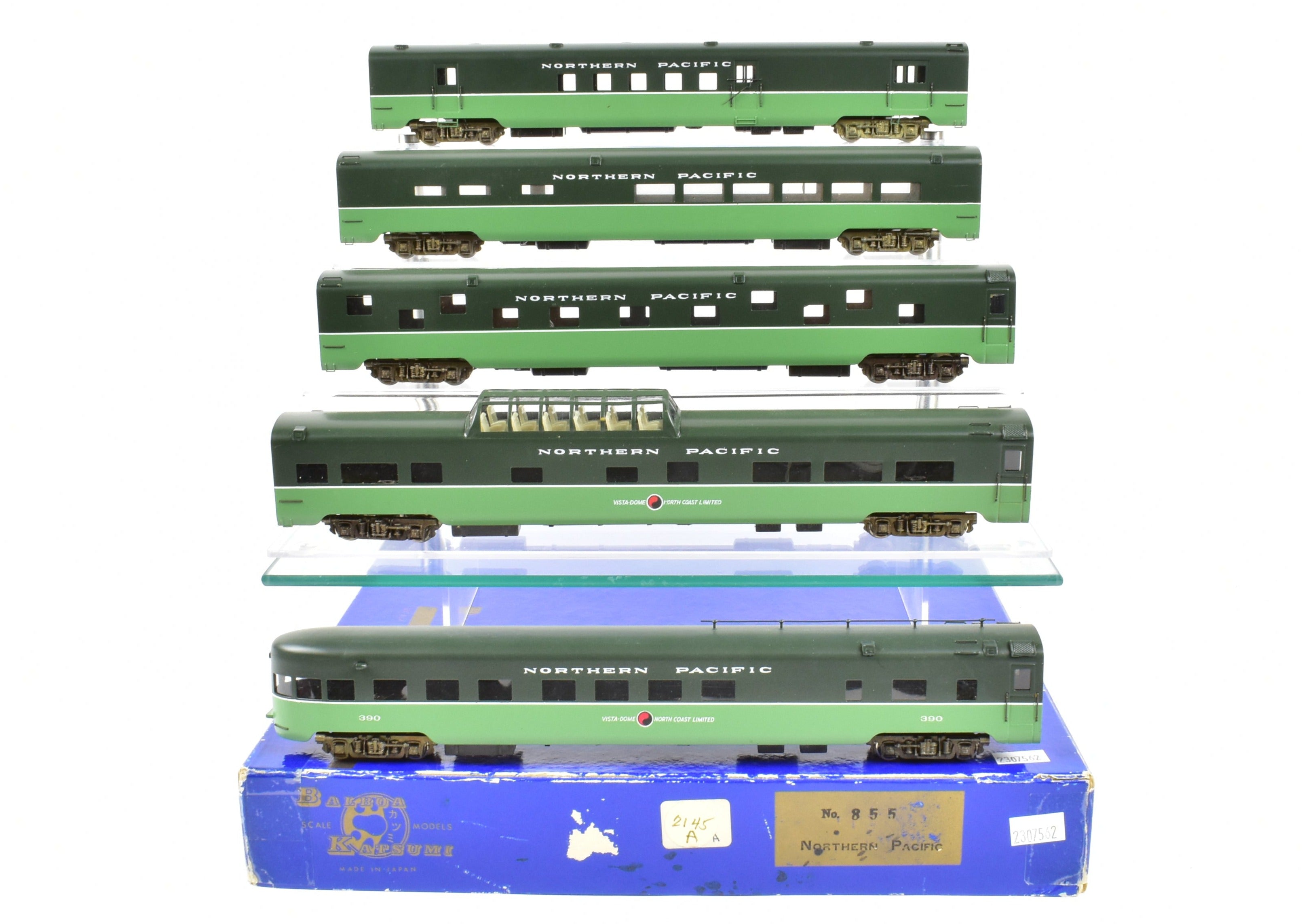 HO Scale Brass Balboa Northern Pacific 5-Car Passenger Train Set with Factory Painting