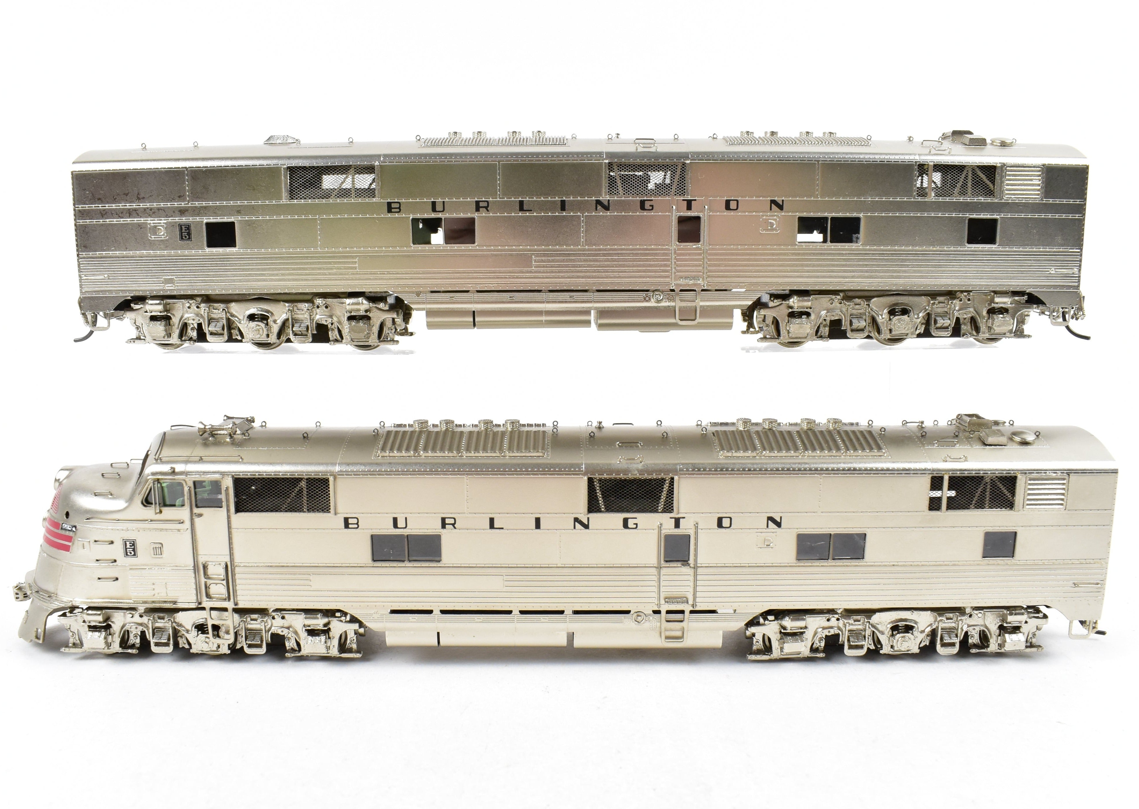 HO Scale Brass Locomotive Set - Challenger Imports CB&Q - Burlington Route EMD E5 PH - II A/B Set FP 9912A with 1960's Design Scheme