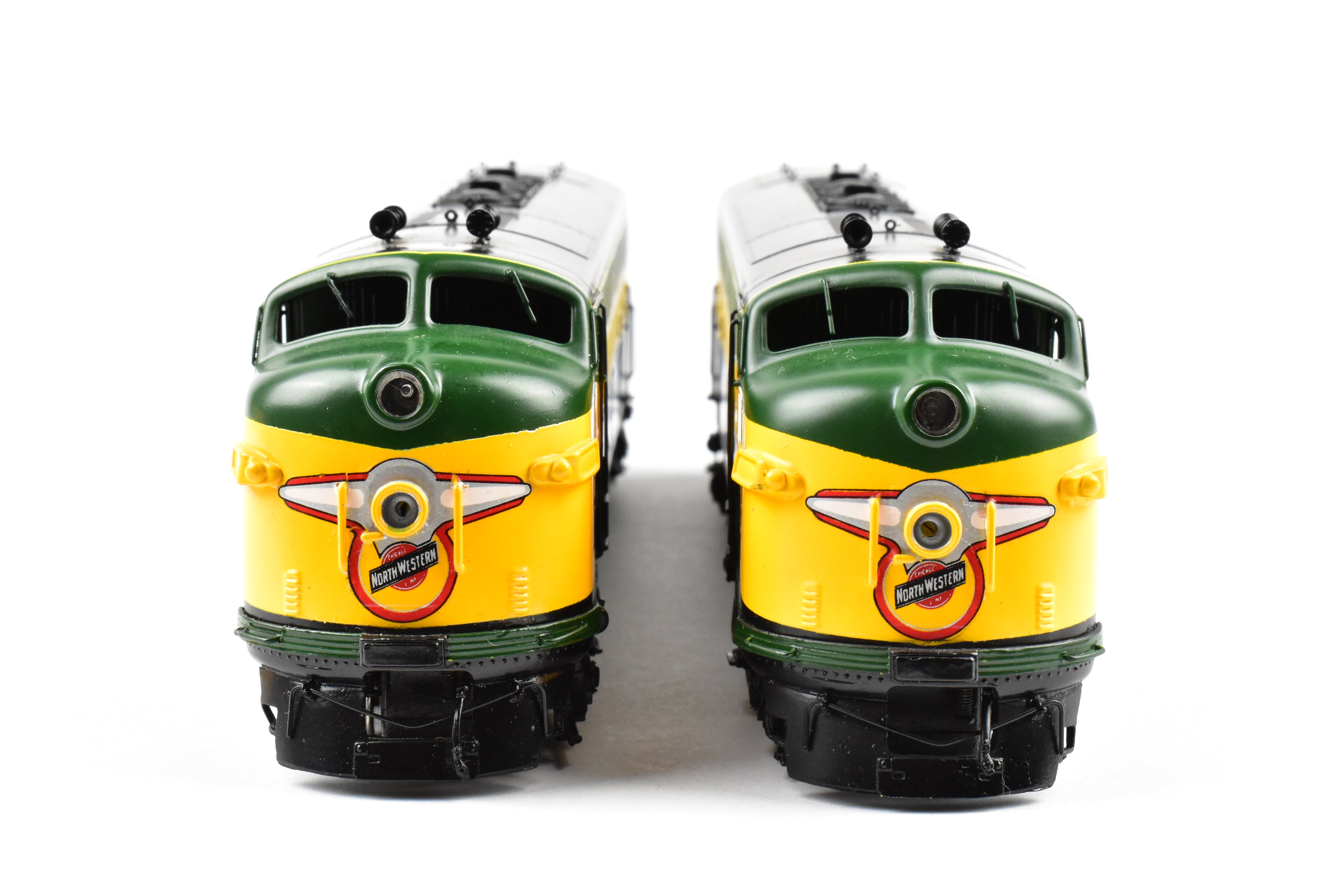 HO Scale Brass Model Train - Chicago and Northwestern EMD F3A/F3A PH II 1500 HP 2-Unit Set in C&NW's Freight Scheme (Oriental Limited)