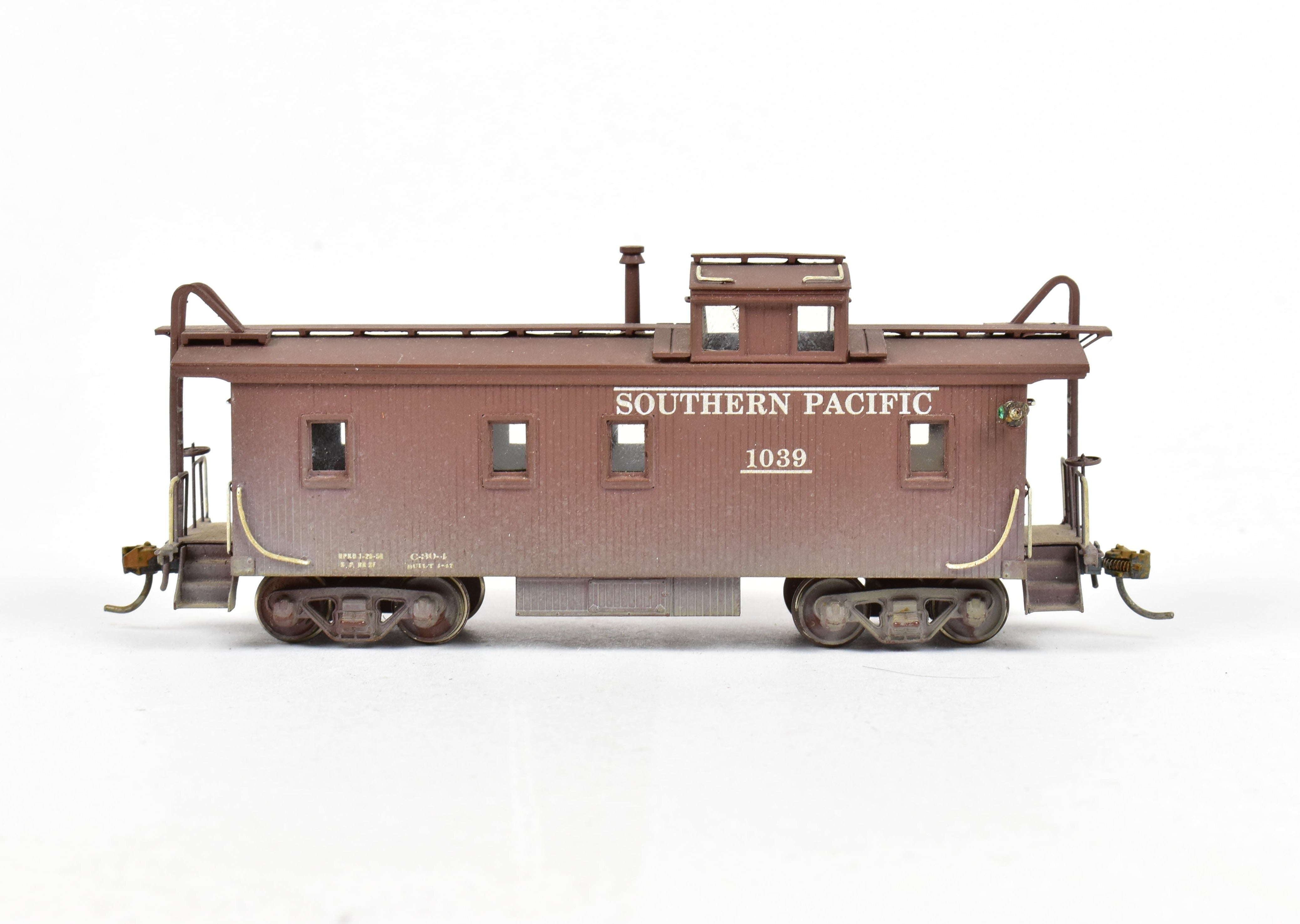 HO Scale Brass Balboa SP - Southern Pacific C30 - 1 Wood Caboose Model with Custom Painting and Weathering