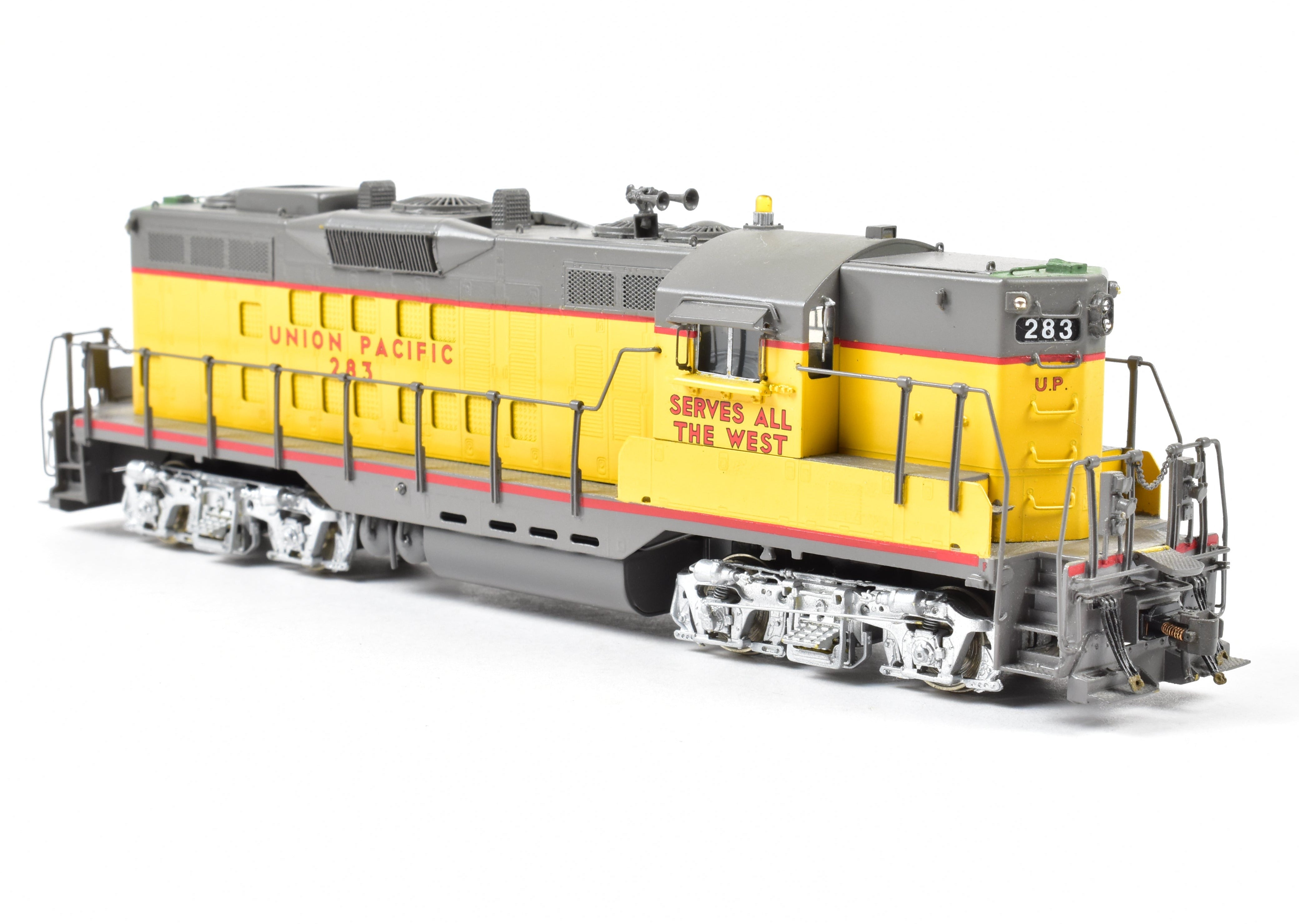 HO Scale Brass Model Train by Overland Models, Inc. - Union Pacific GP - 9 FP #283 with Extra Vents, 36 Fans, Winterization Hatch and Lighting