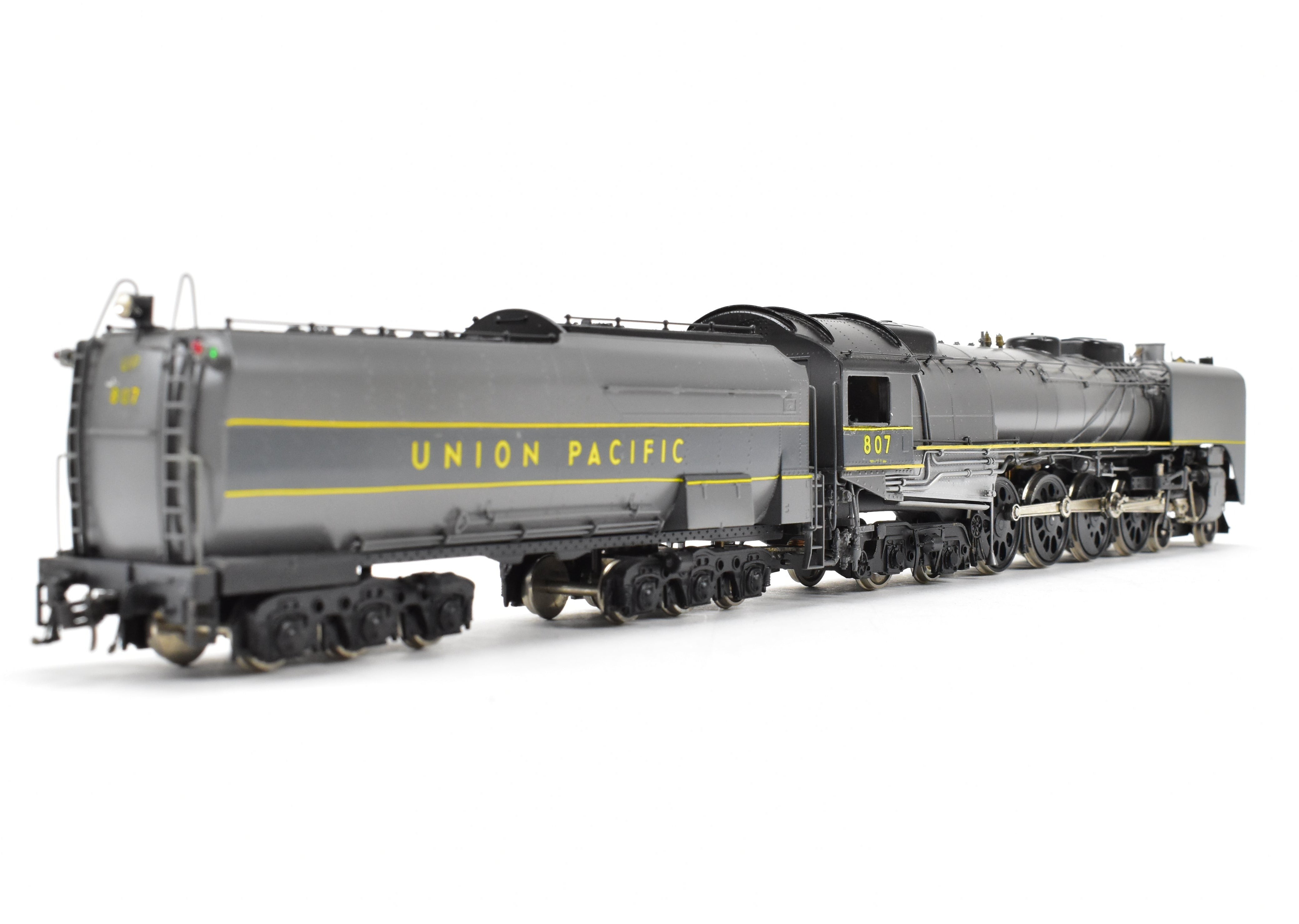 HO Scale Brass PFM - United Model Train - Union Pacific 4-8-4 Modern FEF-1 with Two-Tone Grey and Yellow Custom Paint, Run Number 807 from 1981