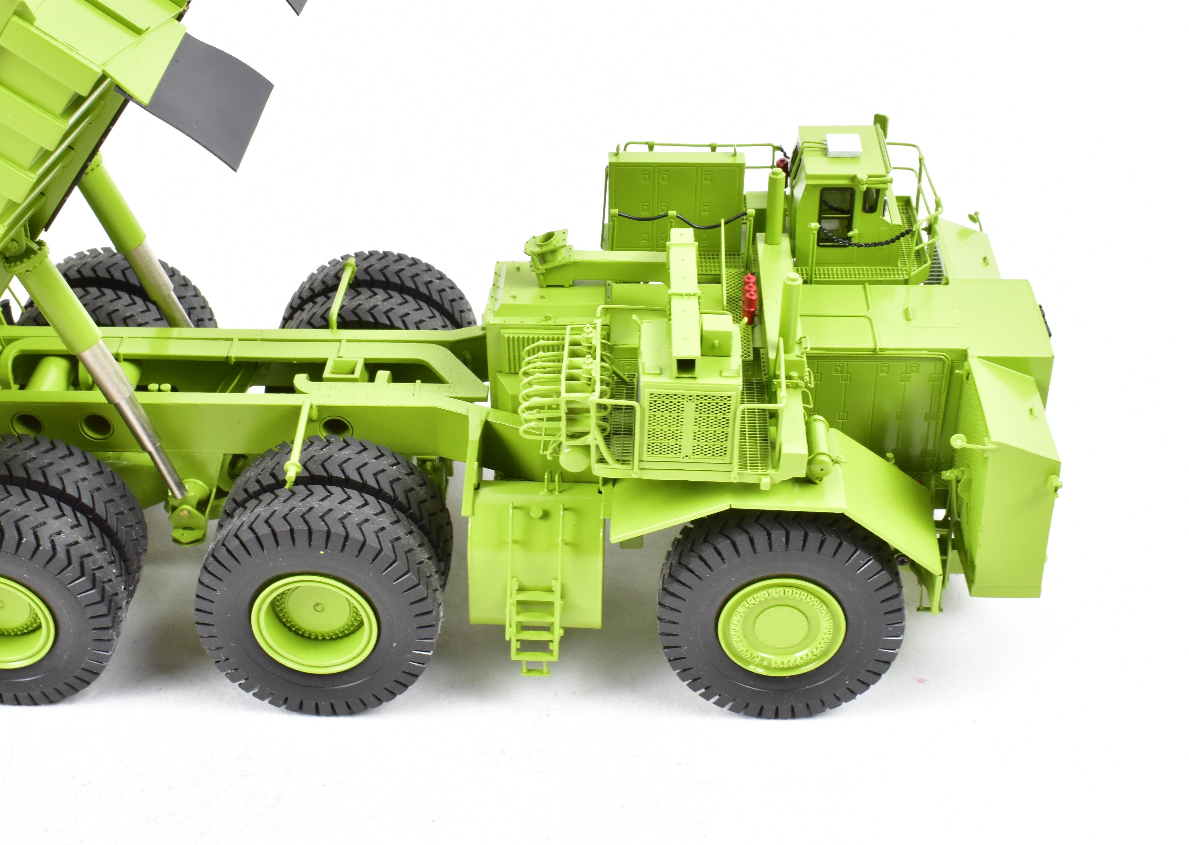 High - Quality HO Scale Brass Construction EMD Models Terex Titan 33 - 19 Hauler in Factory - Painted FP Green, A Rare and Sought - After Collectible Model