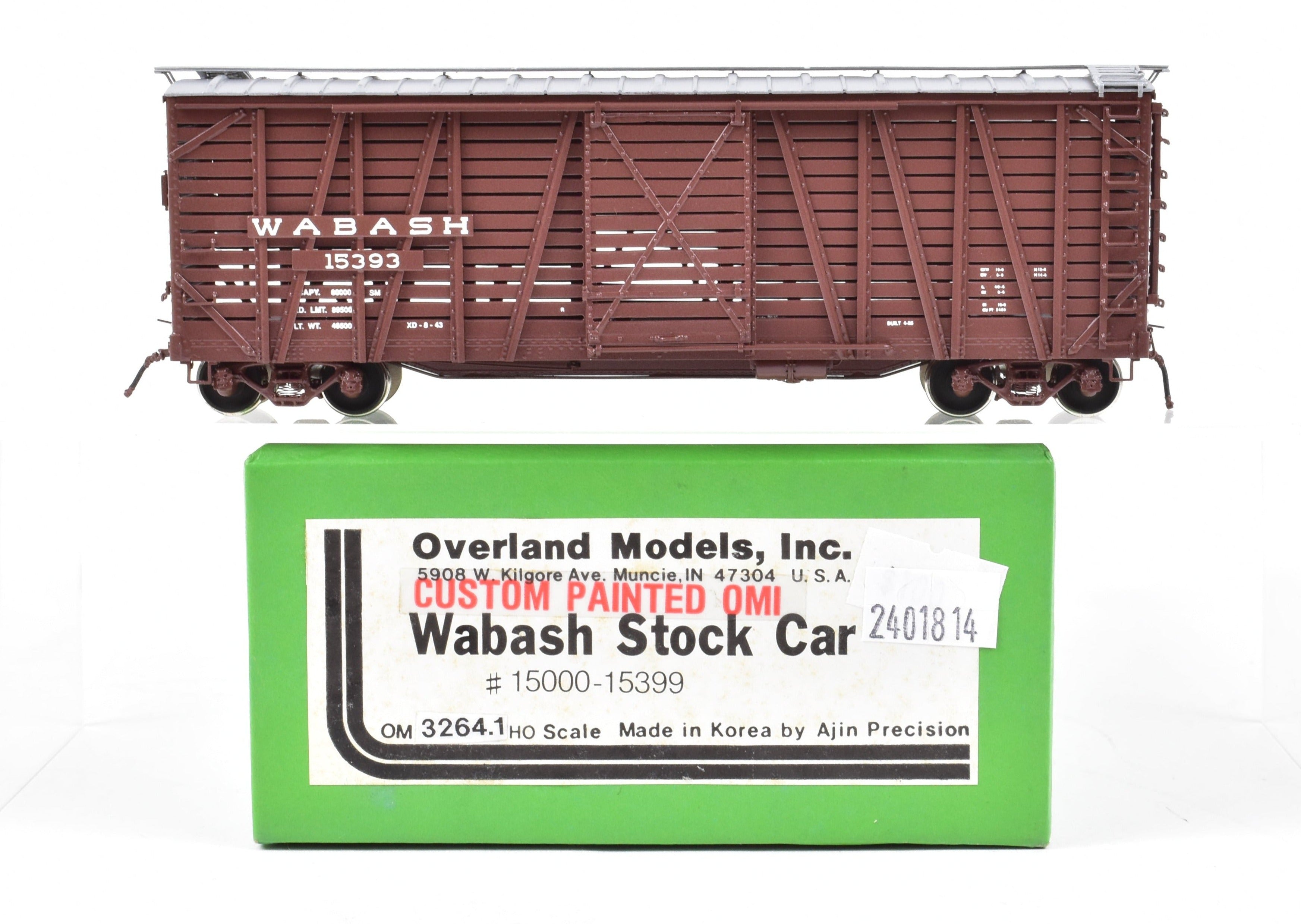 HO Brass OMI Overland Models Wabash Stock Car Factory-Painted, Like New