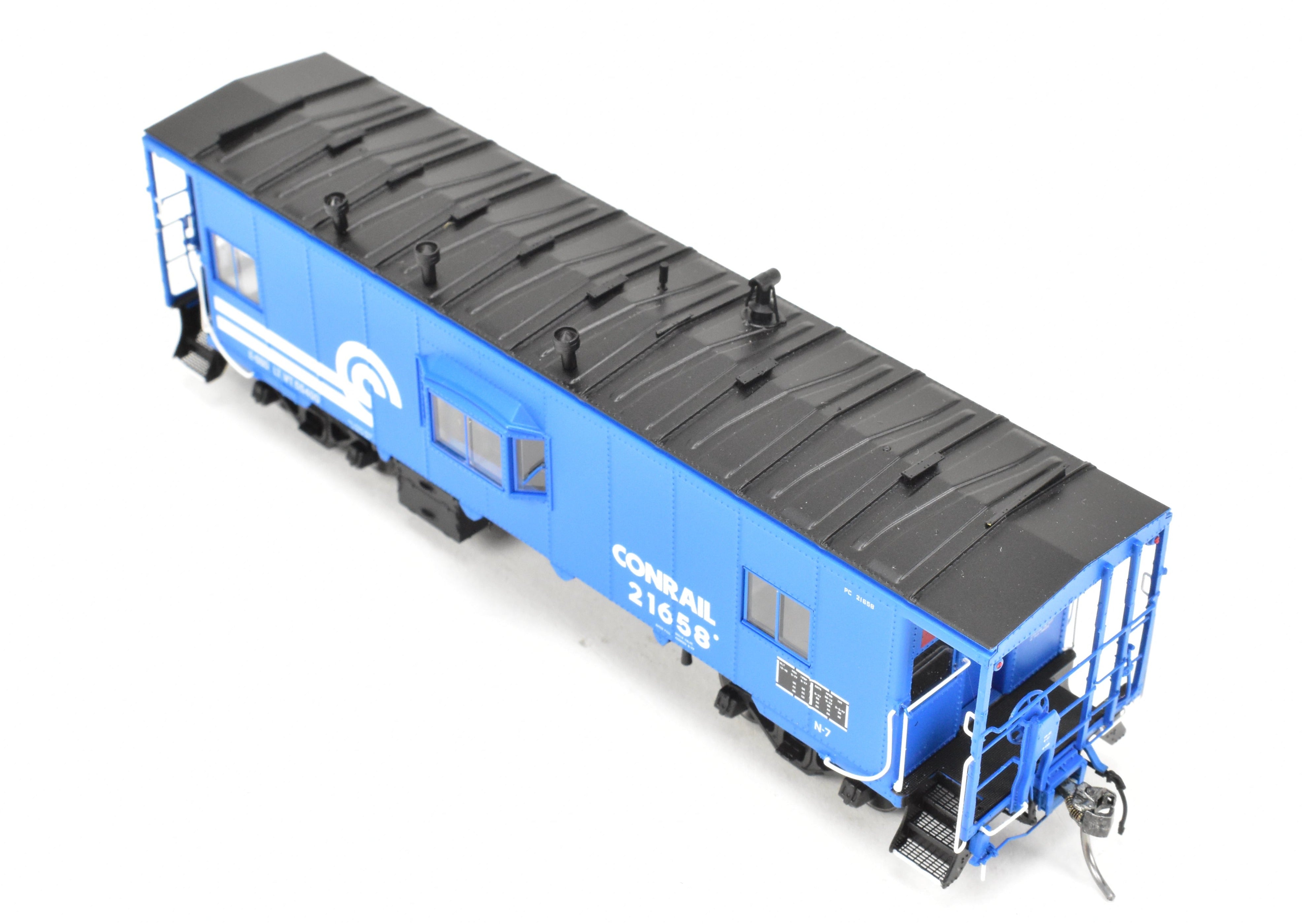 HO Scale Model Train - Conrail N7 Class Steel Bay Window Caboose 1977+ F/P No. 21658 by Tangent Scale Models