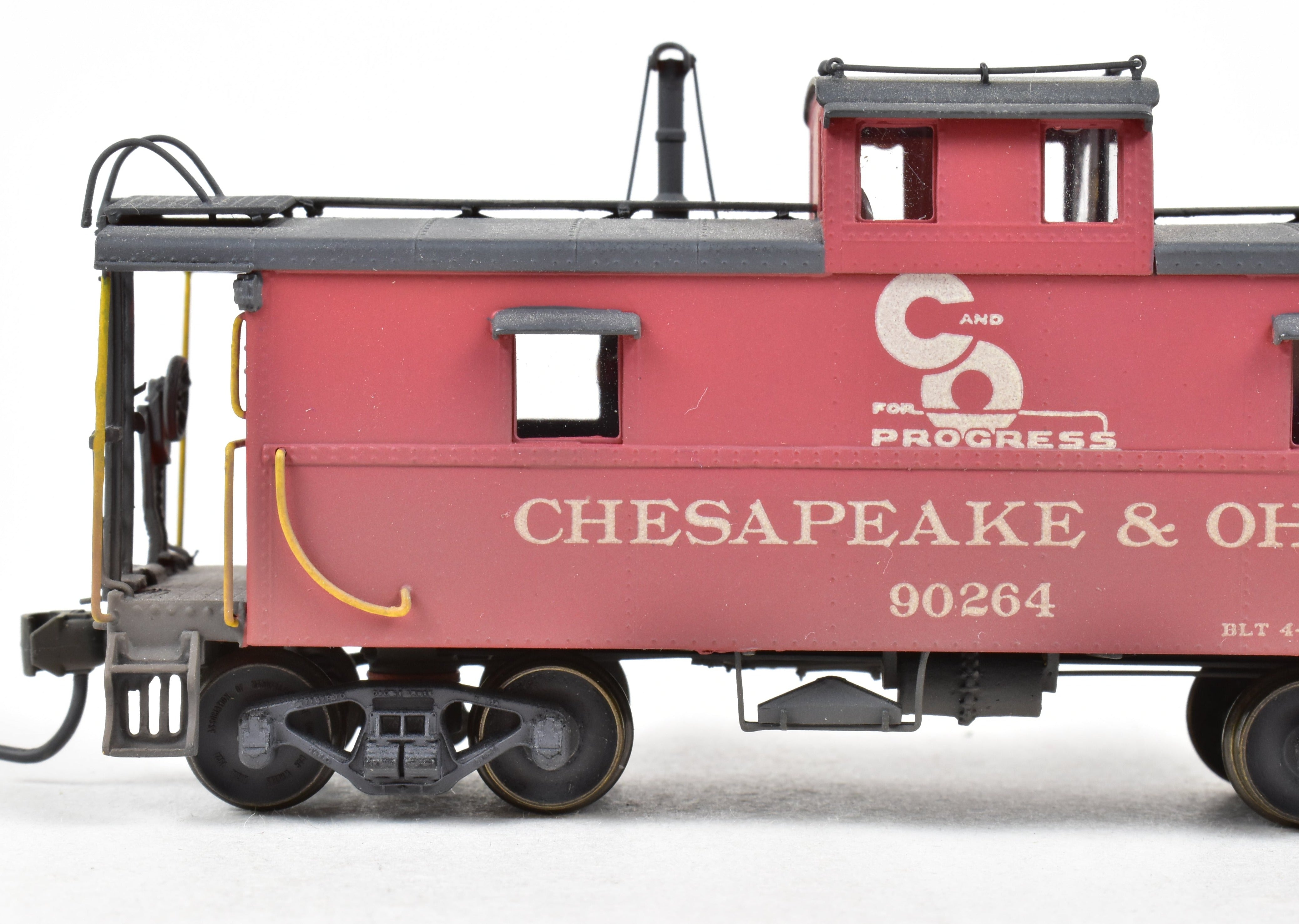 HO Scale Brass OMI - Overland Models, Inc. Chesapeake & Ohio (C&O) Steel Caboose Custom Painted in Caboose Red and Grimy Black from the #90200 - 90299 Series