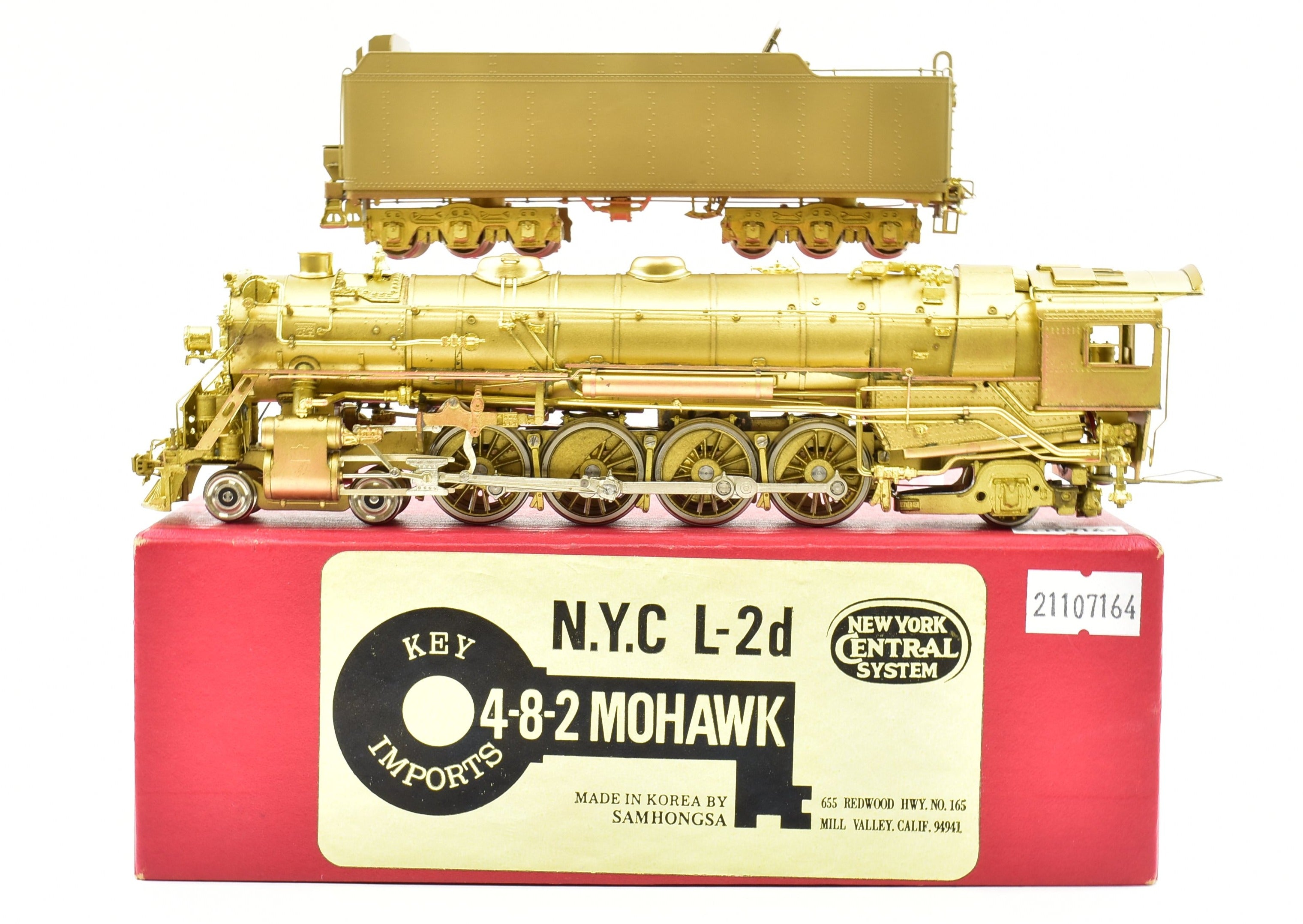 HO Scale Brass Key Imports Model Train - New York Central L - 2d 4 - 8 - 2 Mohawk from the 1981 Production Run