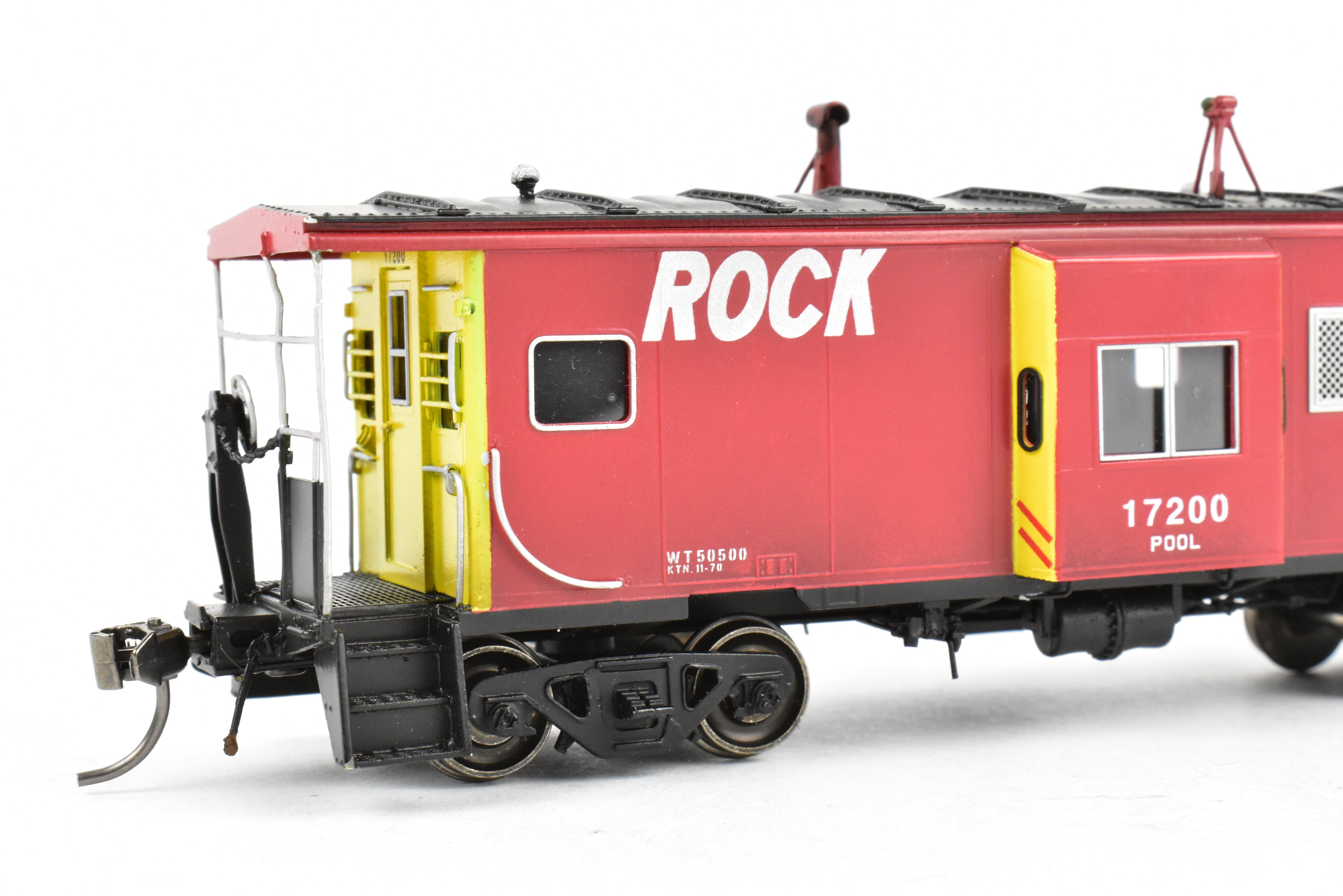 HO Scale Brass Model - Overland Models, Inc. (OMI) CRI&P Rock Island Bay - Window Caboose, Freight/Passenger #17200 with Light Weathering