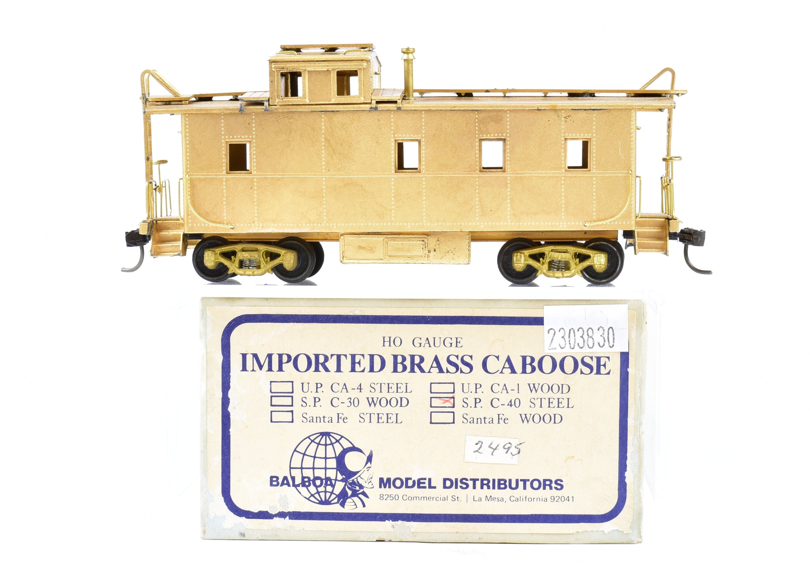 HO Scale Brass Balboa Southern Pacific C - 40 Steel Caboose Model