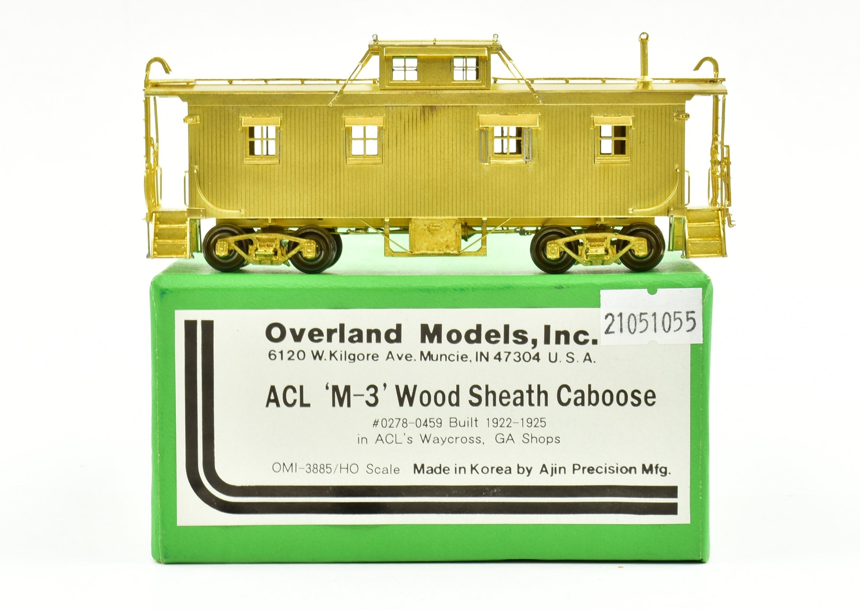 HO Scale Brass OMI - Overland Models, Inc. Atlantic Coast Line M-3 Wood Sheath Caboose Model