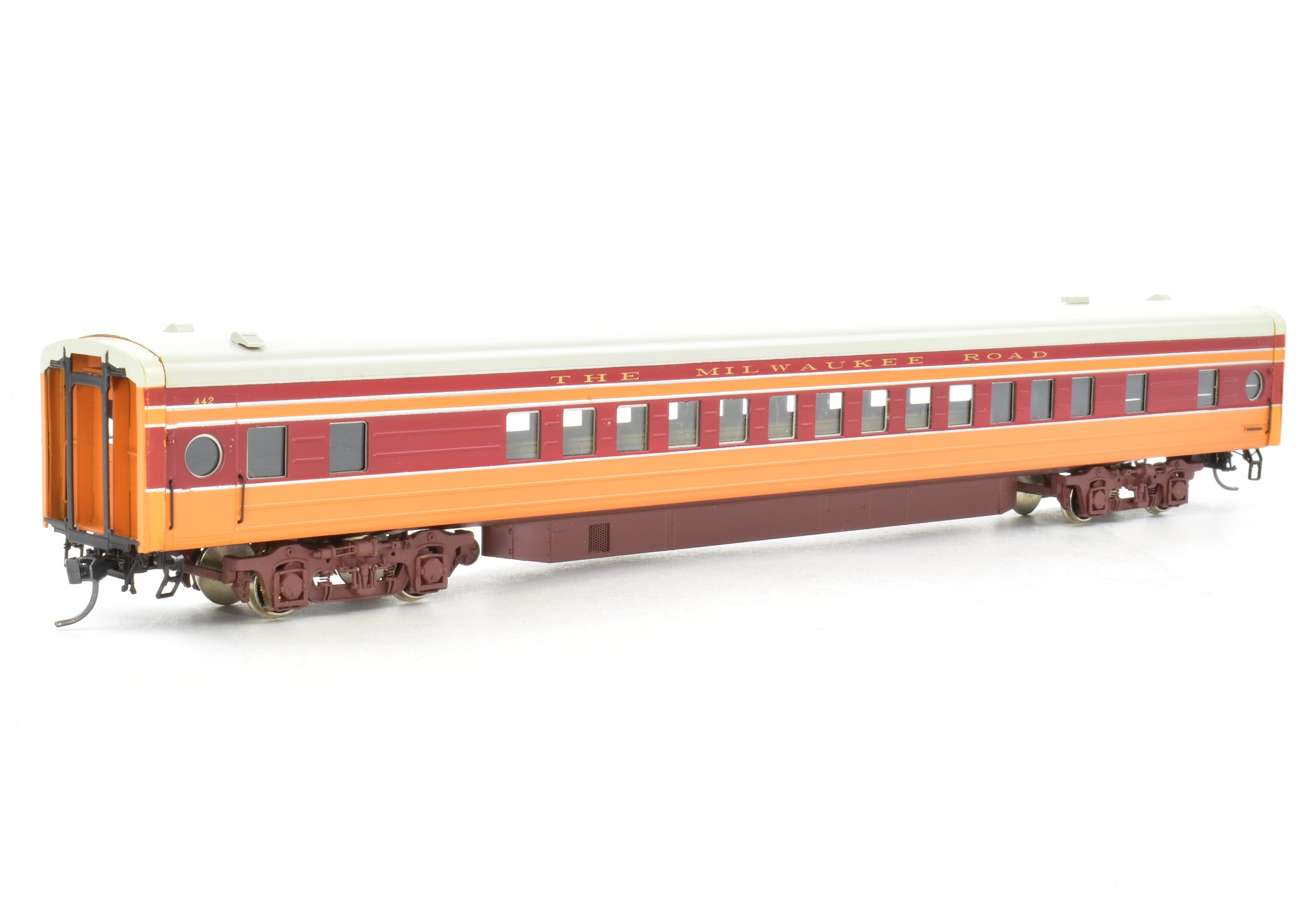 HO Scale Brass Model Train Set - Precision Scale Co. Milwaukee Road 1939 Hiawatha 9 - Car Factory - Painted Set