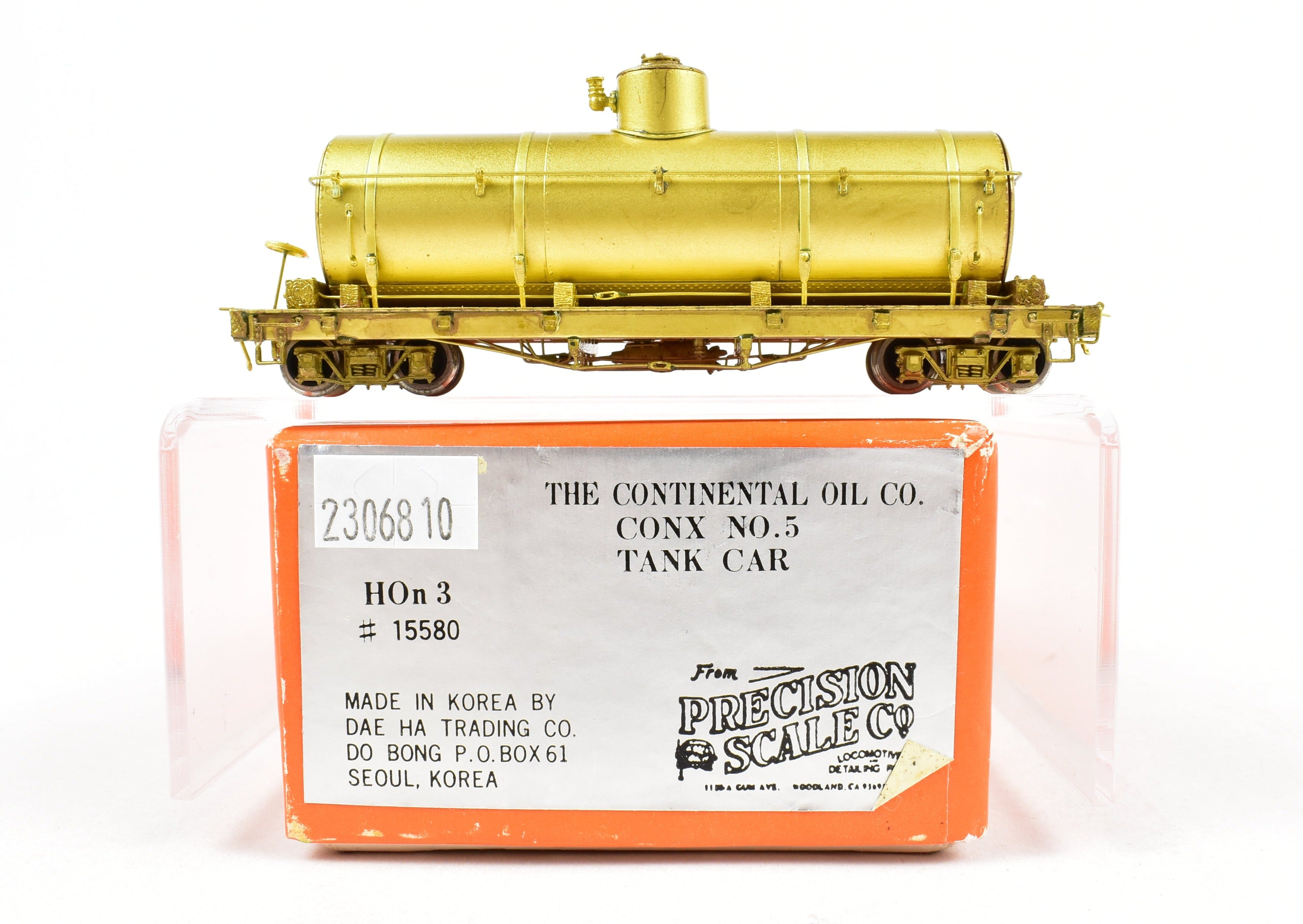 HOn3 Precision Brass CONX No 5 Tank Car by Scale Co.
