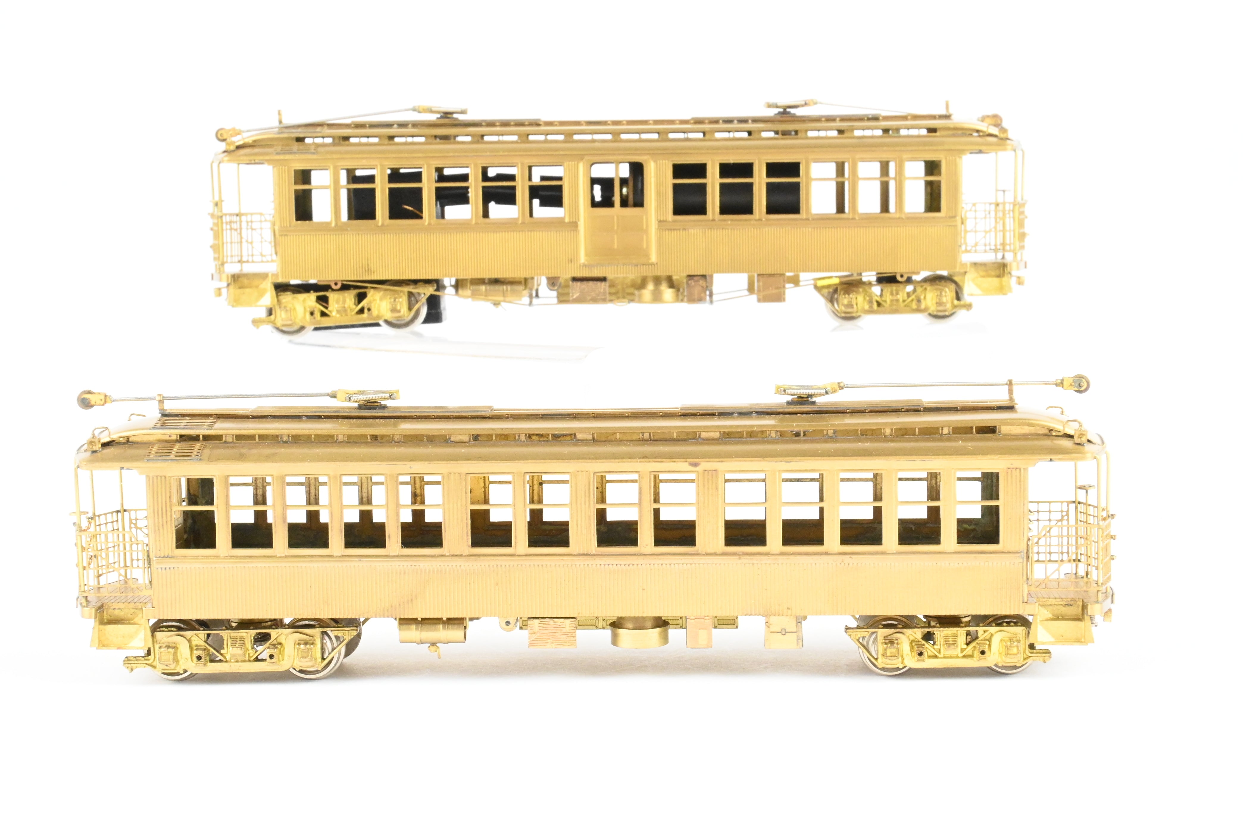 High - Quality HO Scale Brass Model Train Set by WP Car Corp. - Brooklyn Rapid Transit/Brooklyn Union Elevated 1200 Equipped with Trolley Poles