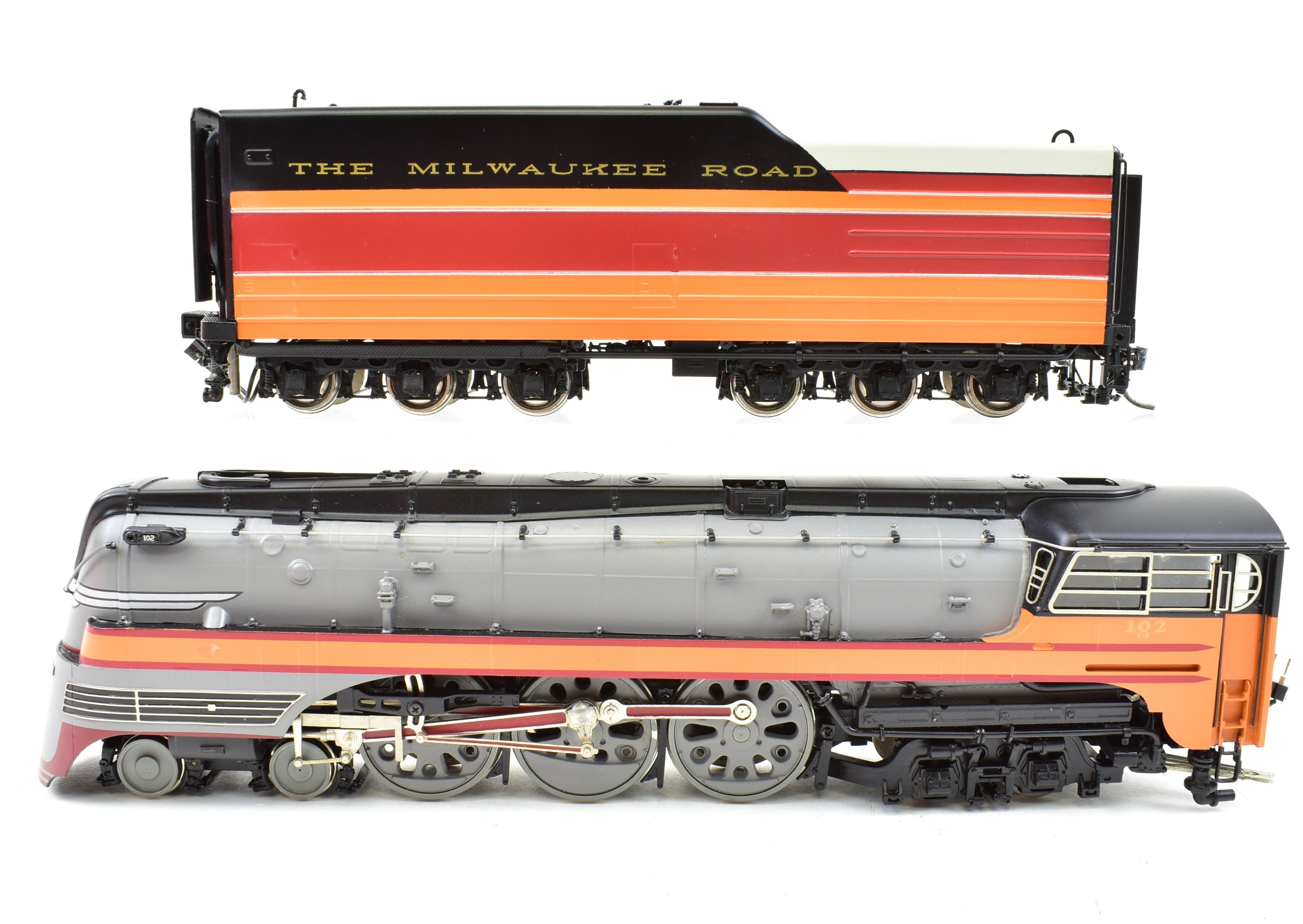 HO Scale Brass Precision Scale Co. Model Train - Milwaukee Road 4-6-4 F-7 Hudson Steam Locomotive As Built #102