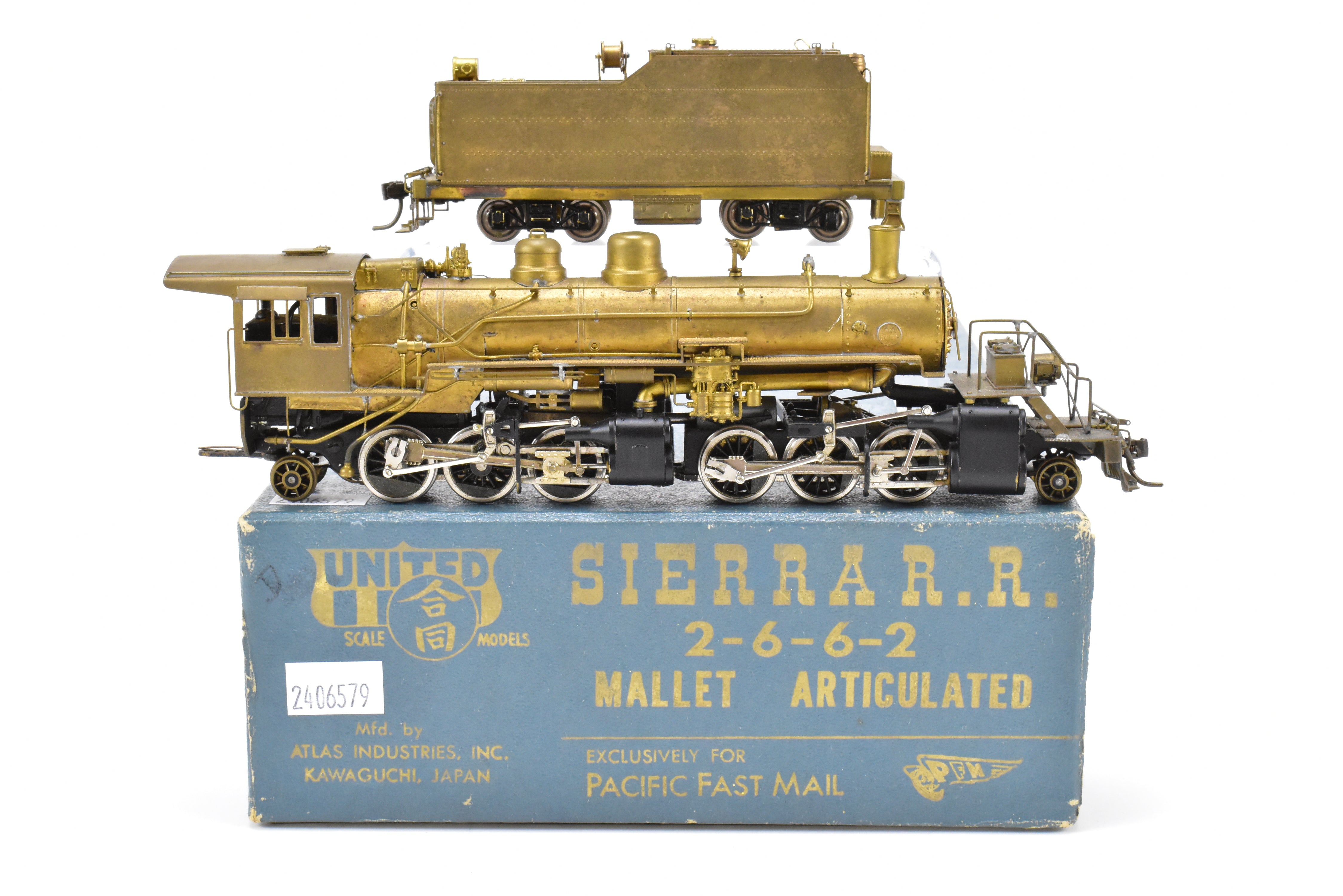 High - Quality HO Scale Brass Pacific Fast Mail Model Train - United Sierra Railroad 2 - 6 - 6 - 2, 1967 Production Run