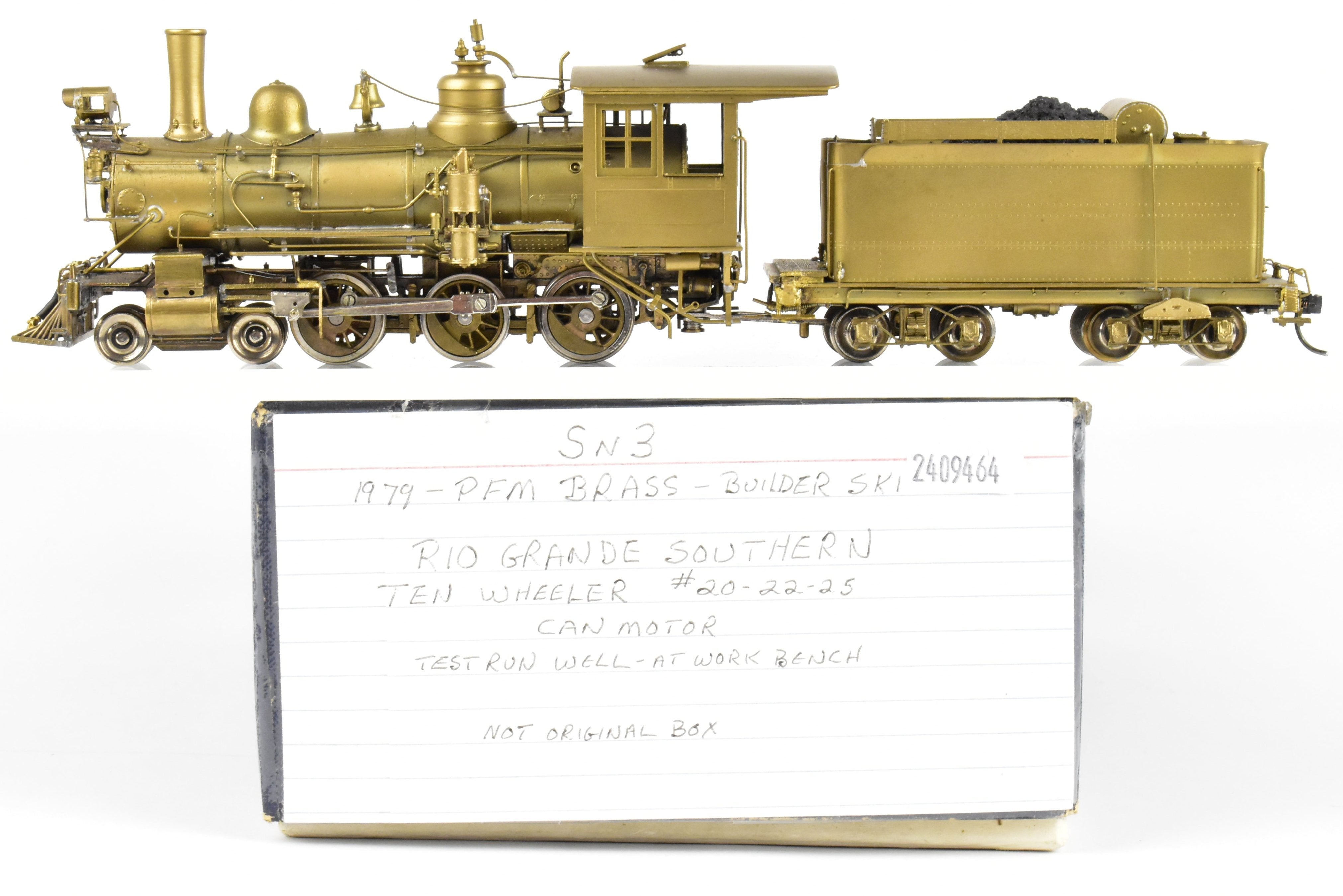 Sn3 Scale Brass PFM SKI RGS Rio Grande Southern 4-6-0 Ten Wheeler Locomotive Replacement Box