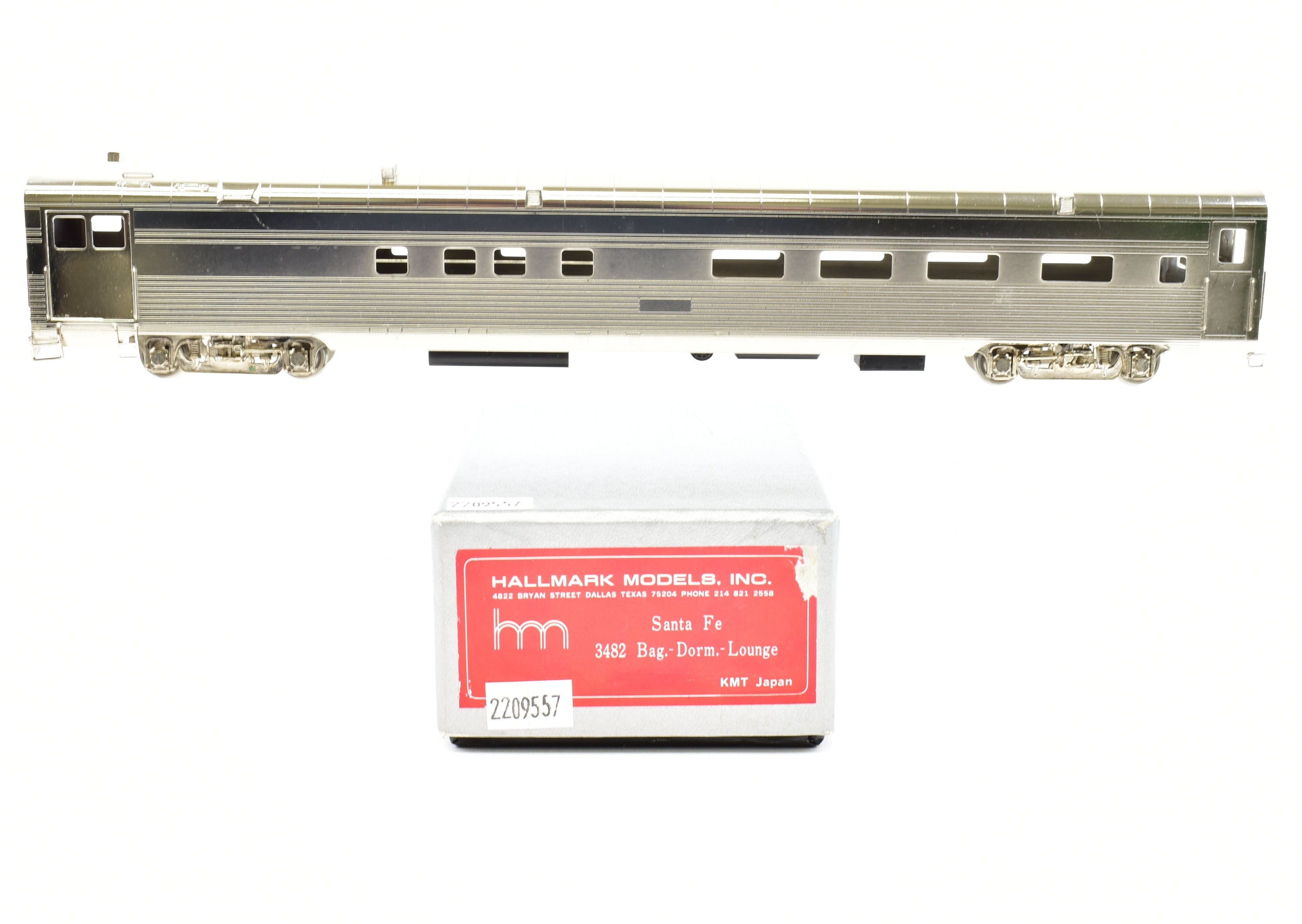 HO Brass Hallmark ATSF - Santa Fe 3482 Baggage Dorm Lounge Model with Spare Parts