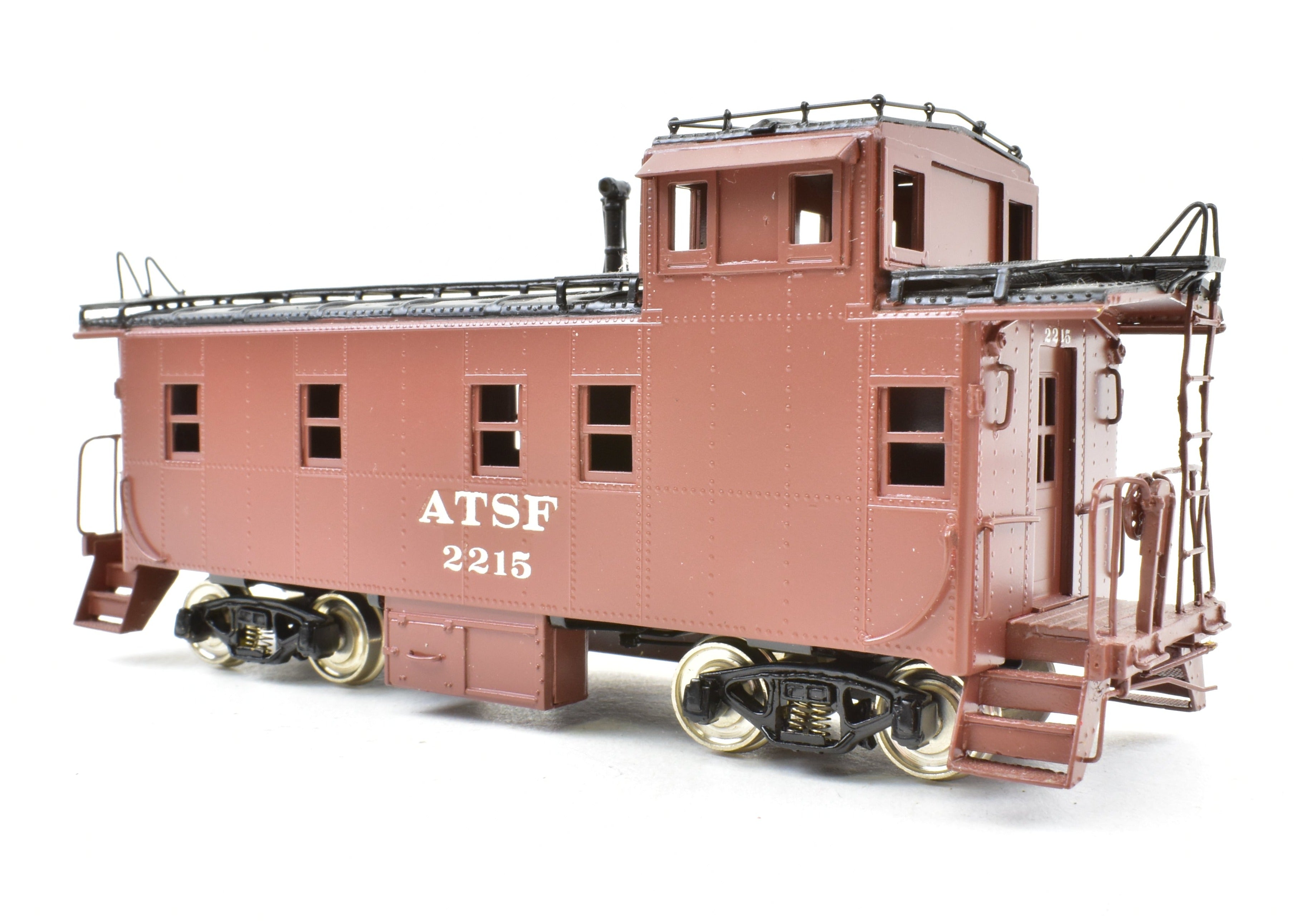 HO Brass ATSF - Santa Fe #2201 Class Flat Side Caboose by Key Imports, Original FP Version