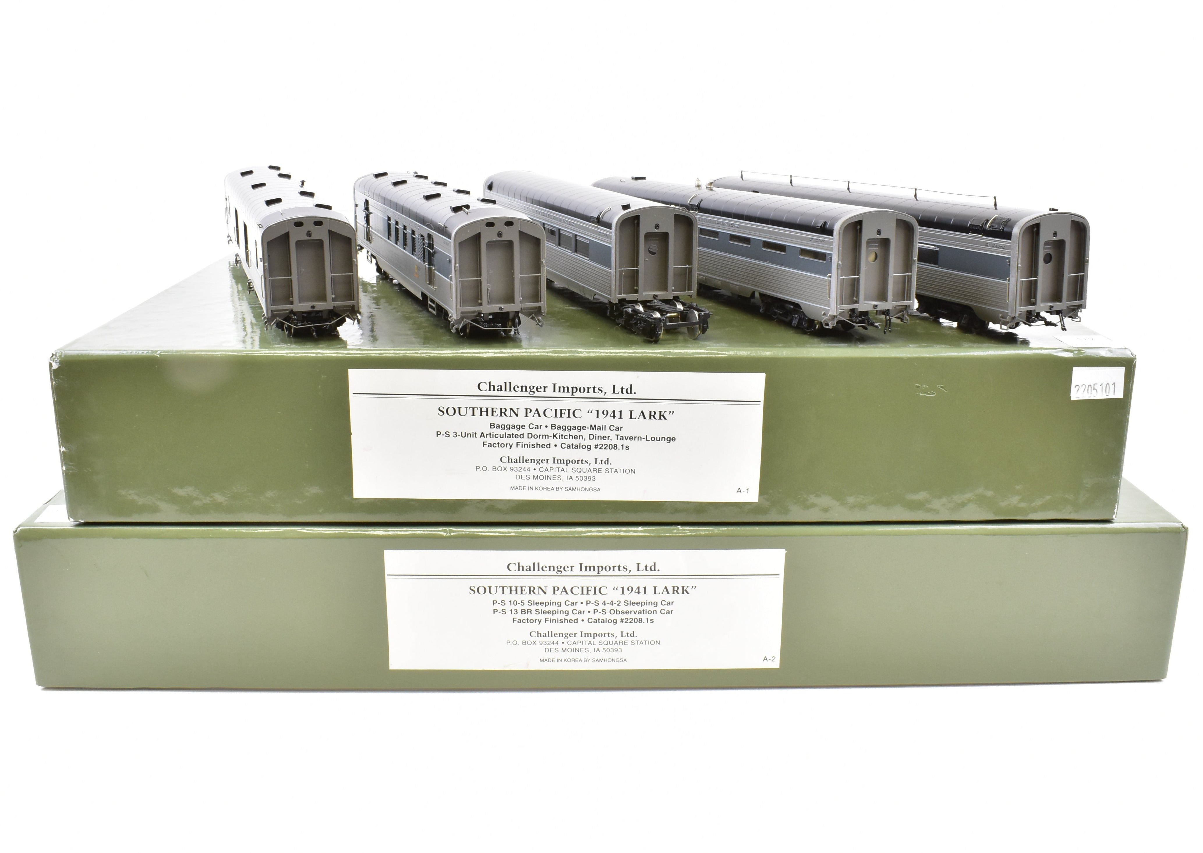 HO Scale Brass Model Train Set - Challenger Imports SP Southern Pacific 1941 Lark 9 - Car Collection Featuring Various Car Types