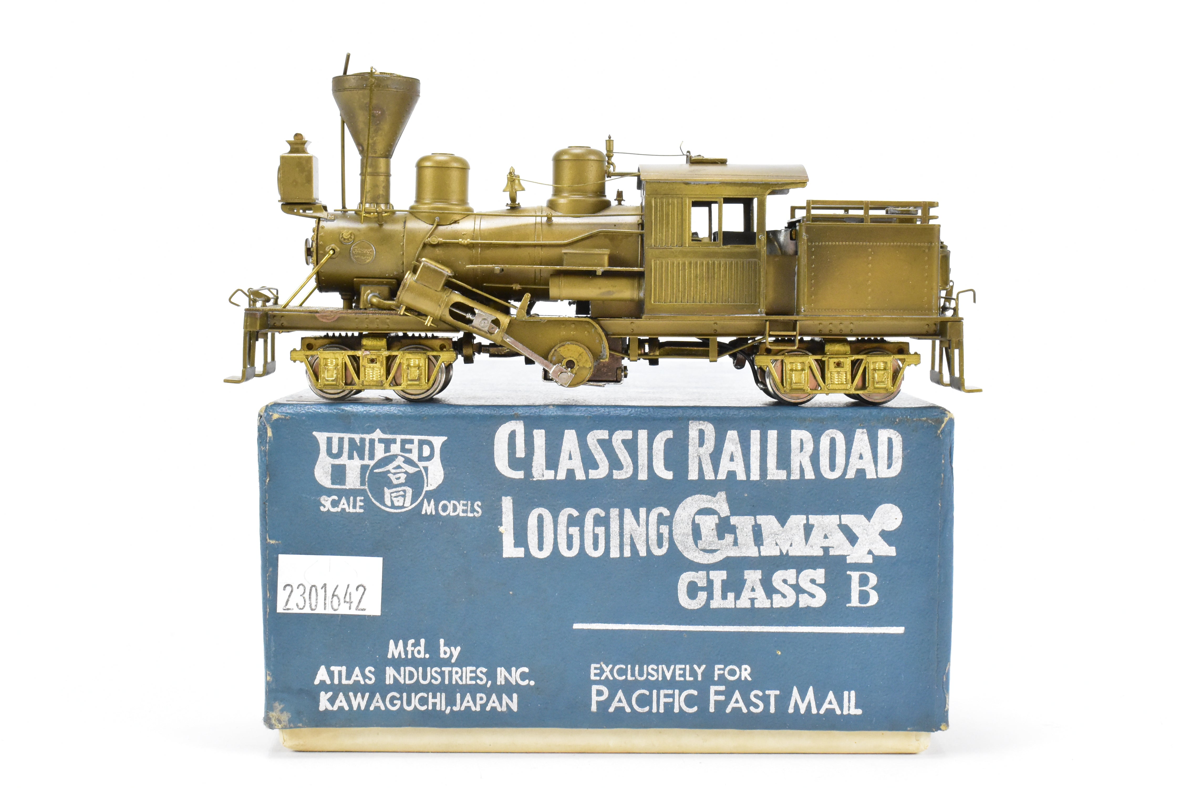 HO Scale Brass PFM - United 2-Truck Logging Climax Geared Locomotive Model for Railroad Enthusiasts