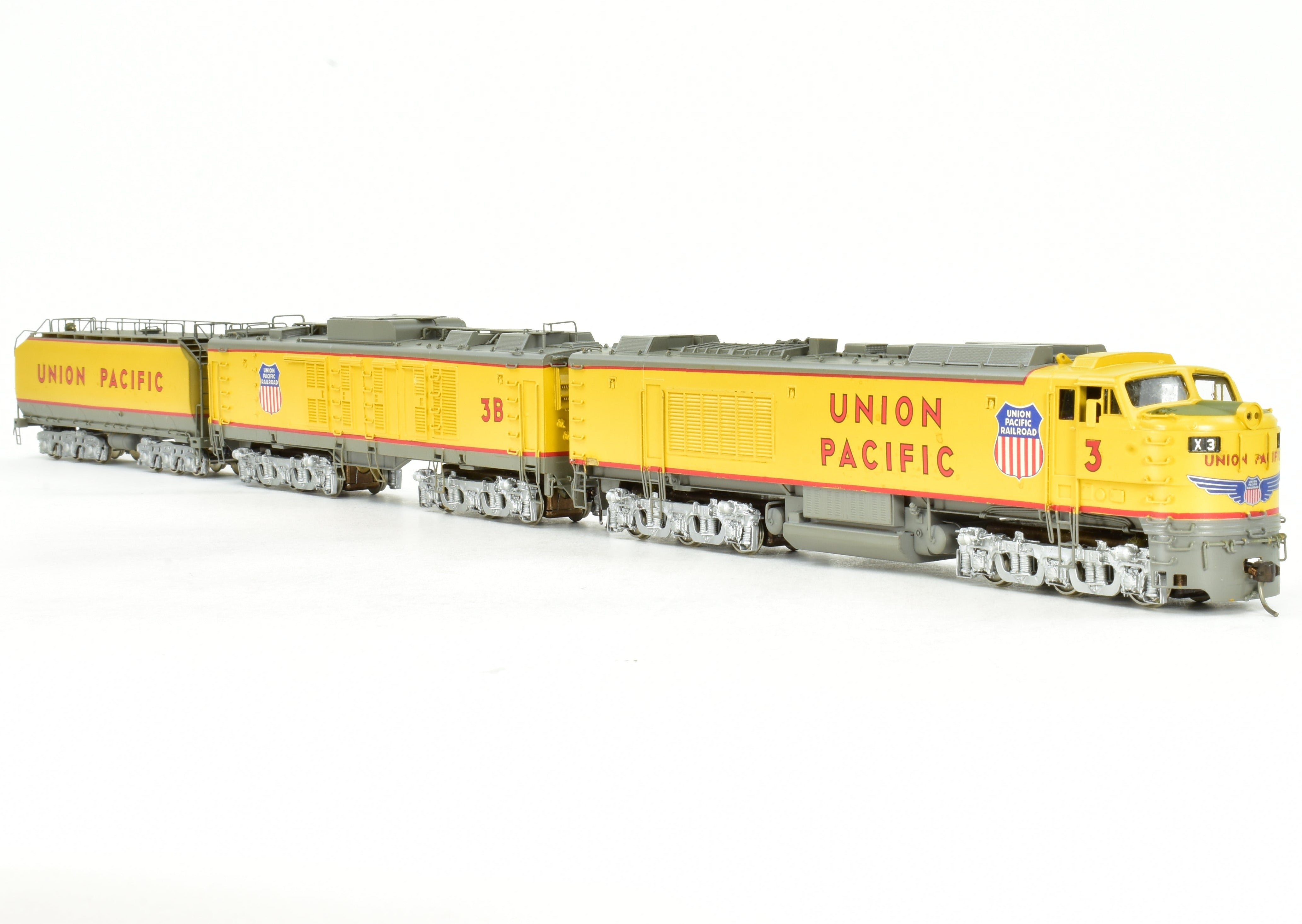 HO Scale Brass ALCO Union Pacific 3-Unit Gas Turbine Electric Model Train - Big Blow Variant with Custom Paint, DCC & Tsunami Sound