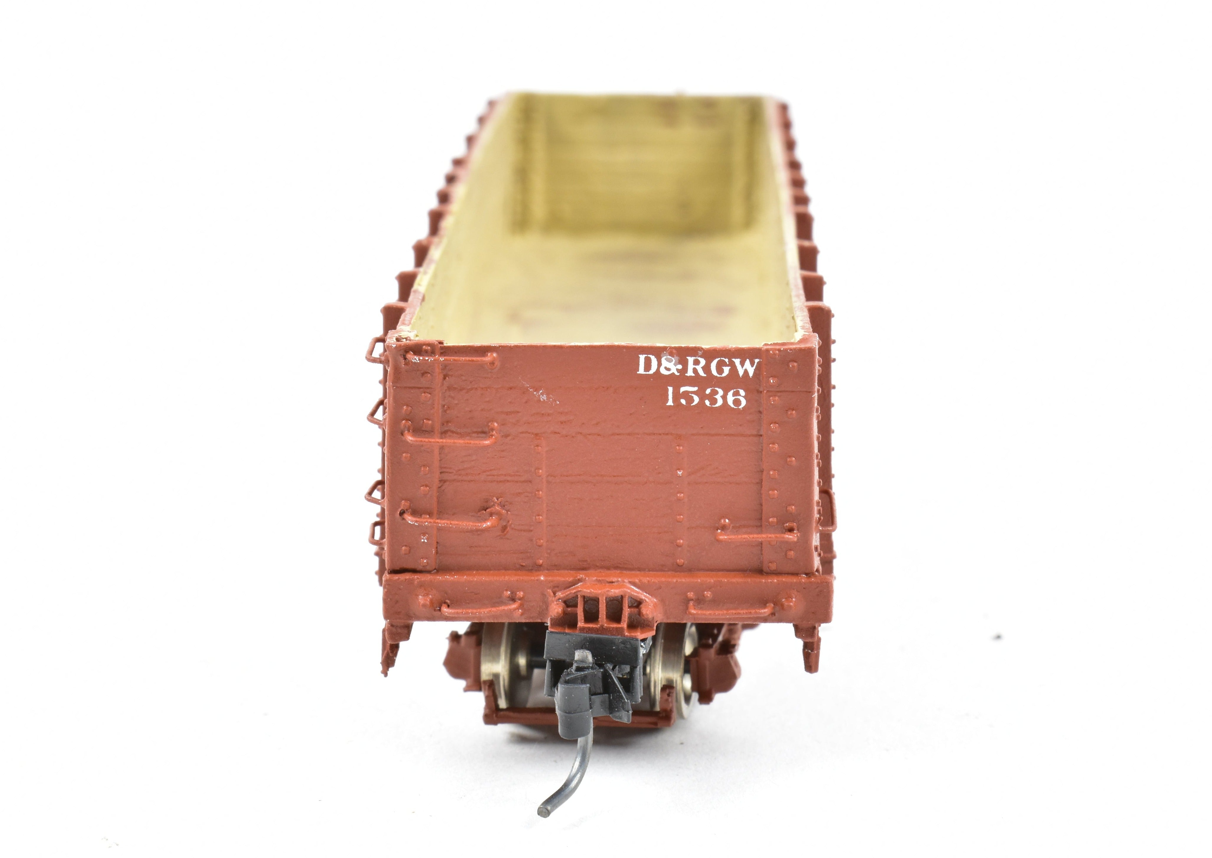 1930s HOn3 Scale Pro - Built Denver & Rio Grande Western (D&RGW) Gondola Model by Leadville Supply Company, Herald #1536