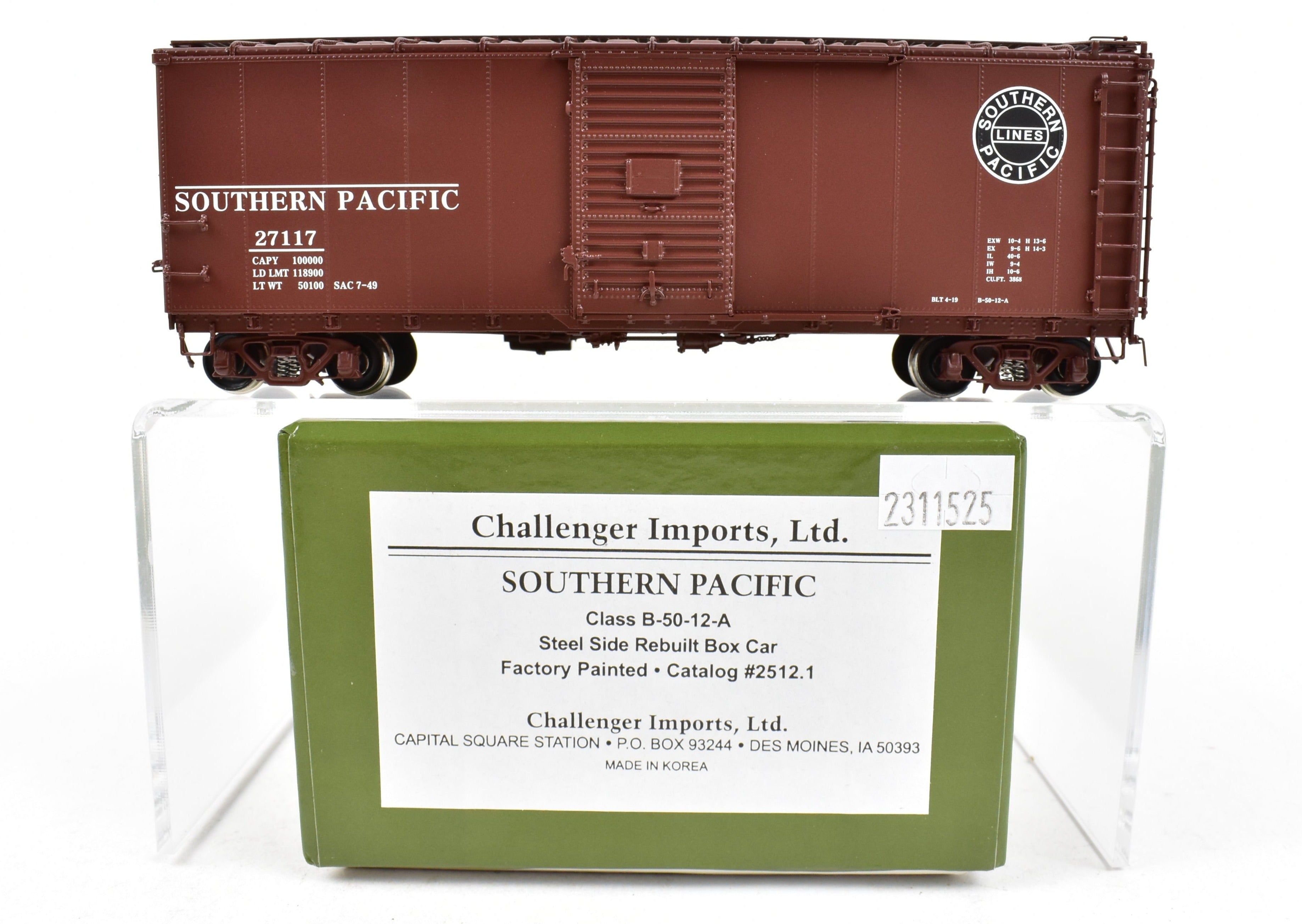 HO Brass CIL Challenger Imports SP Rebuilt Steel Side Box Car #27117
